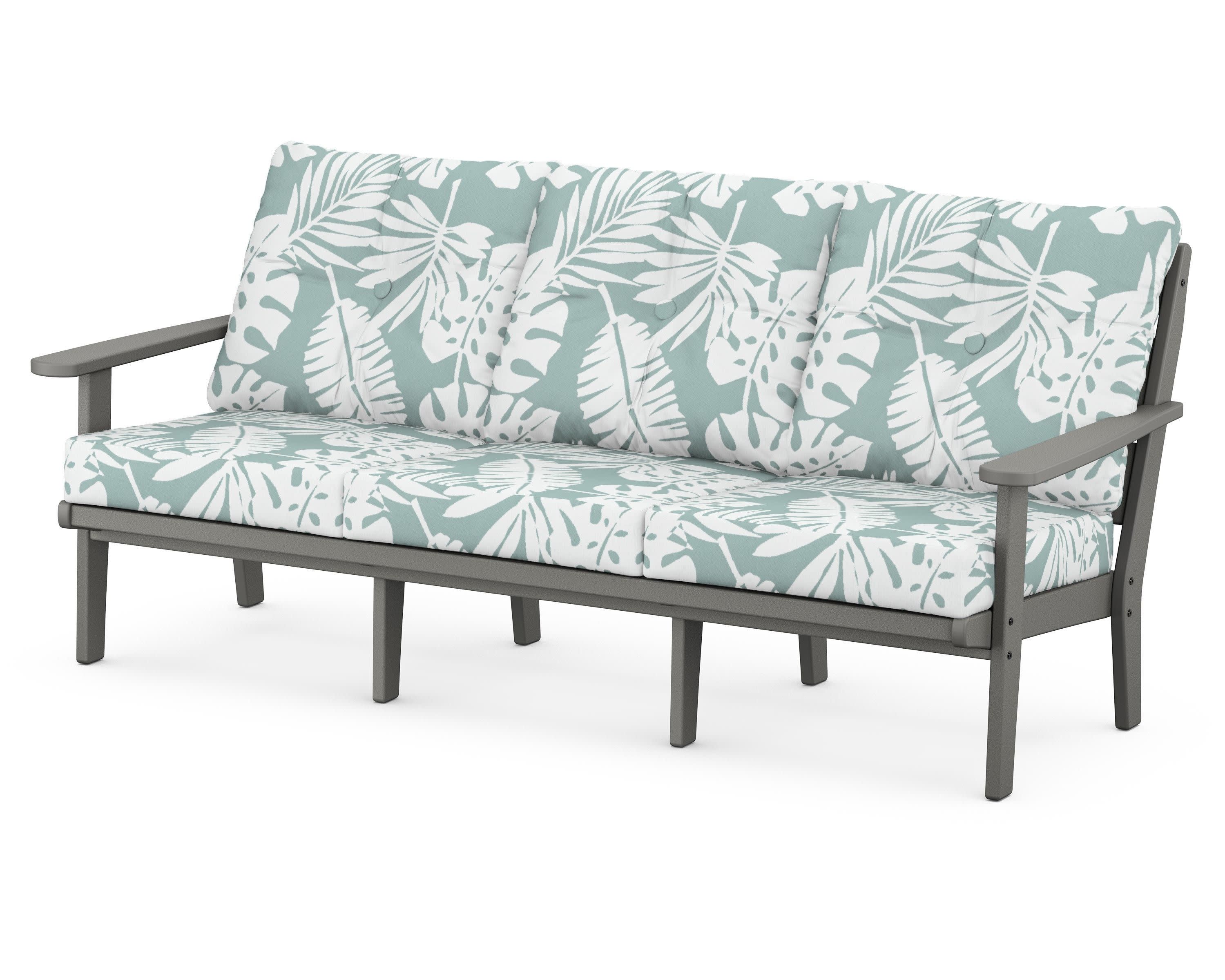 Lakeside Deep Seating Sofa in Slate Grey / Leaf Glacier Spa