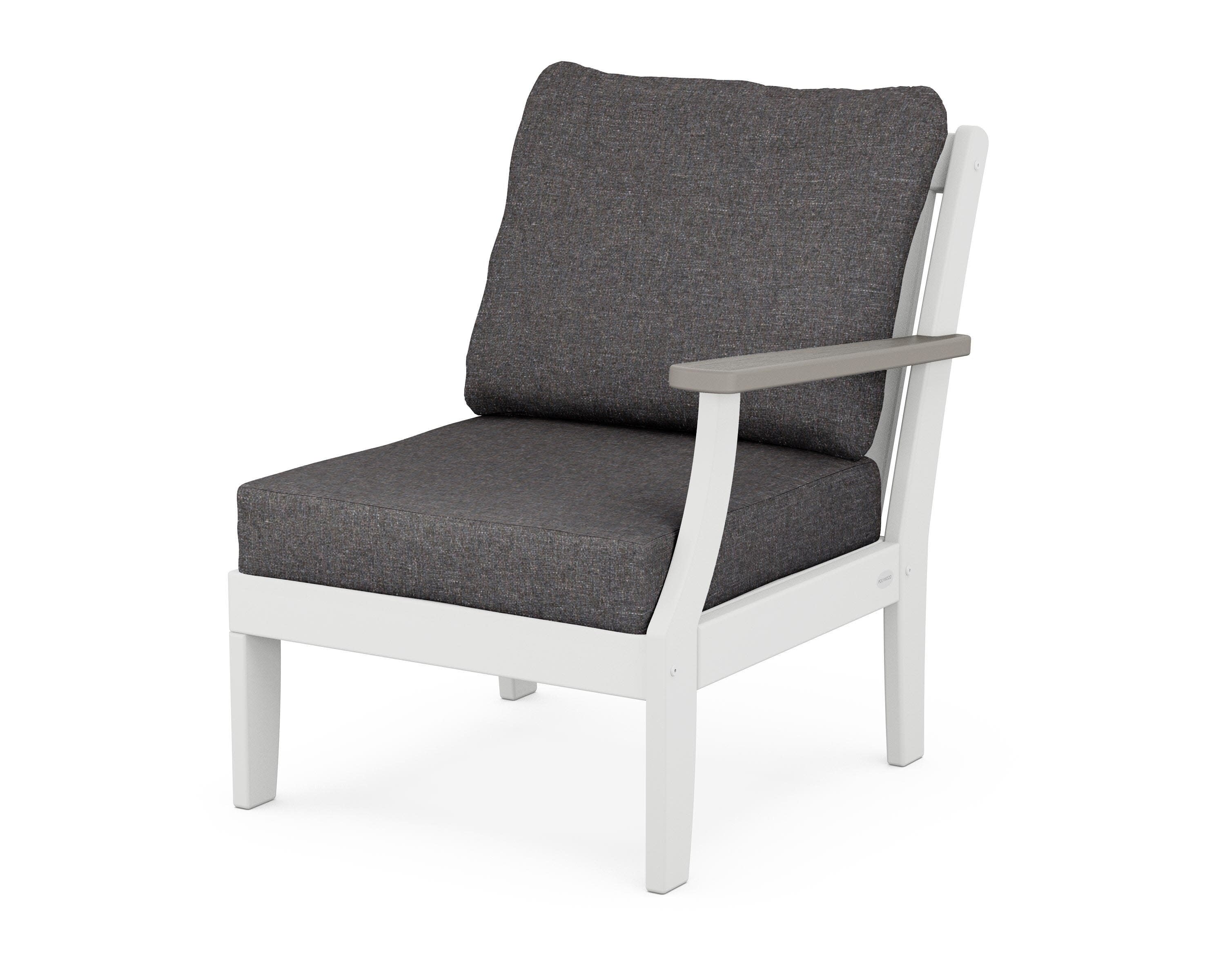 Braxton Modular Right Arm Chair in White / Driftwood / Ash Charcoal