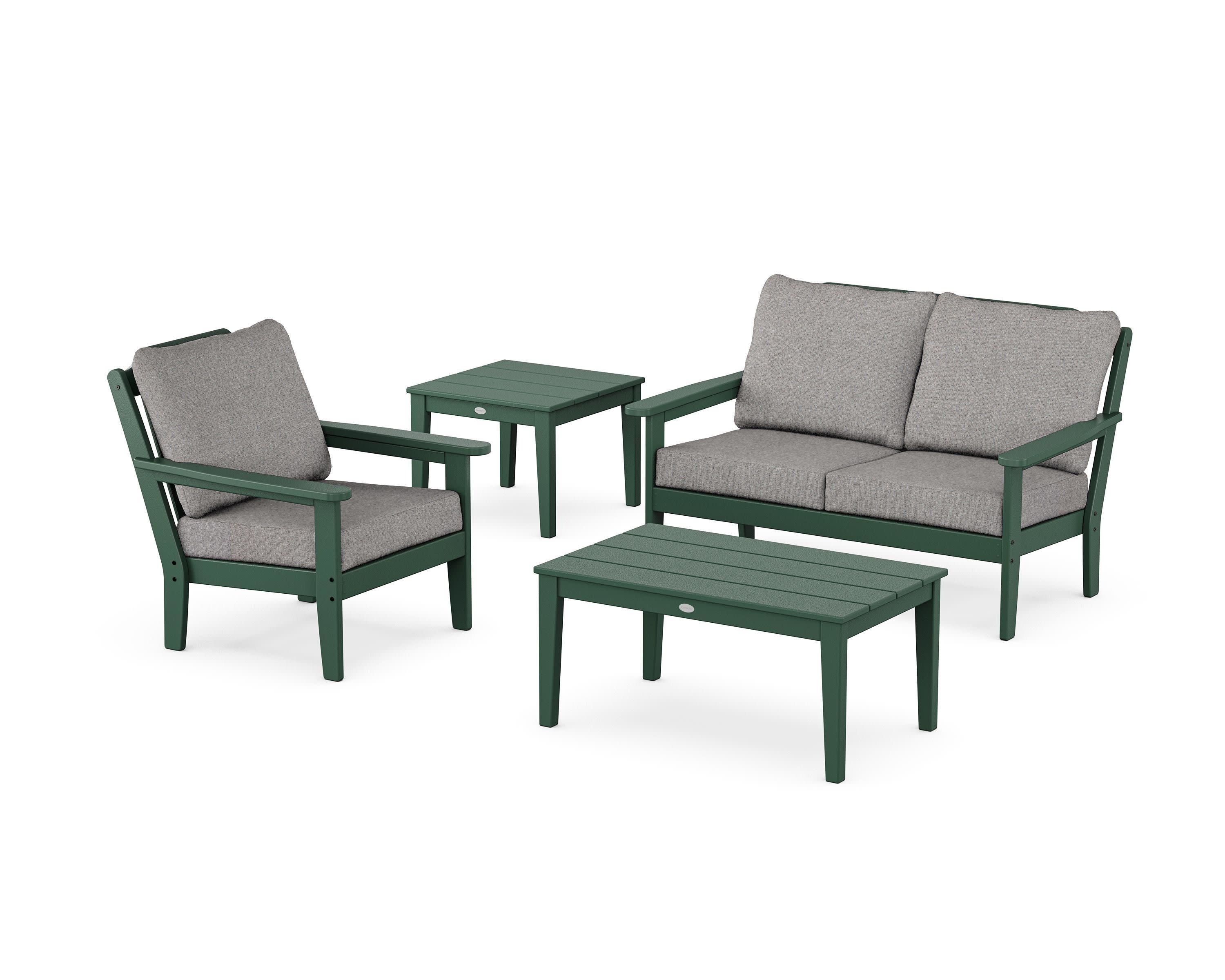 Wovendale 4-Piece Deep Seating Set in Green / Grey Mist