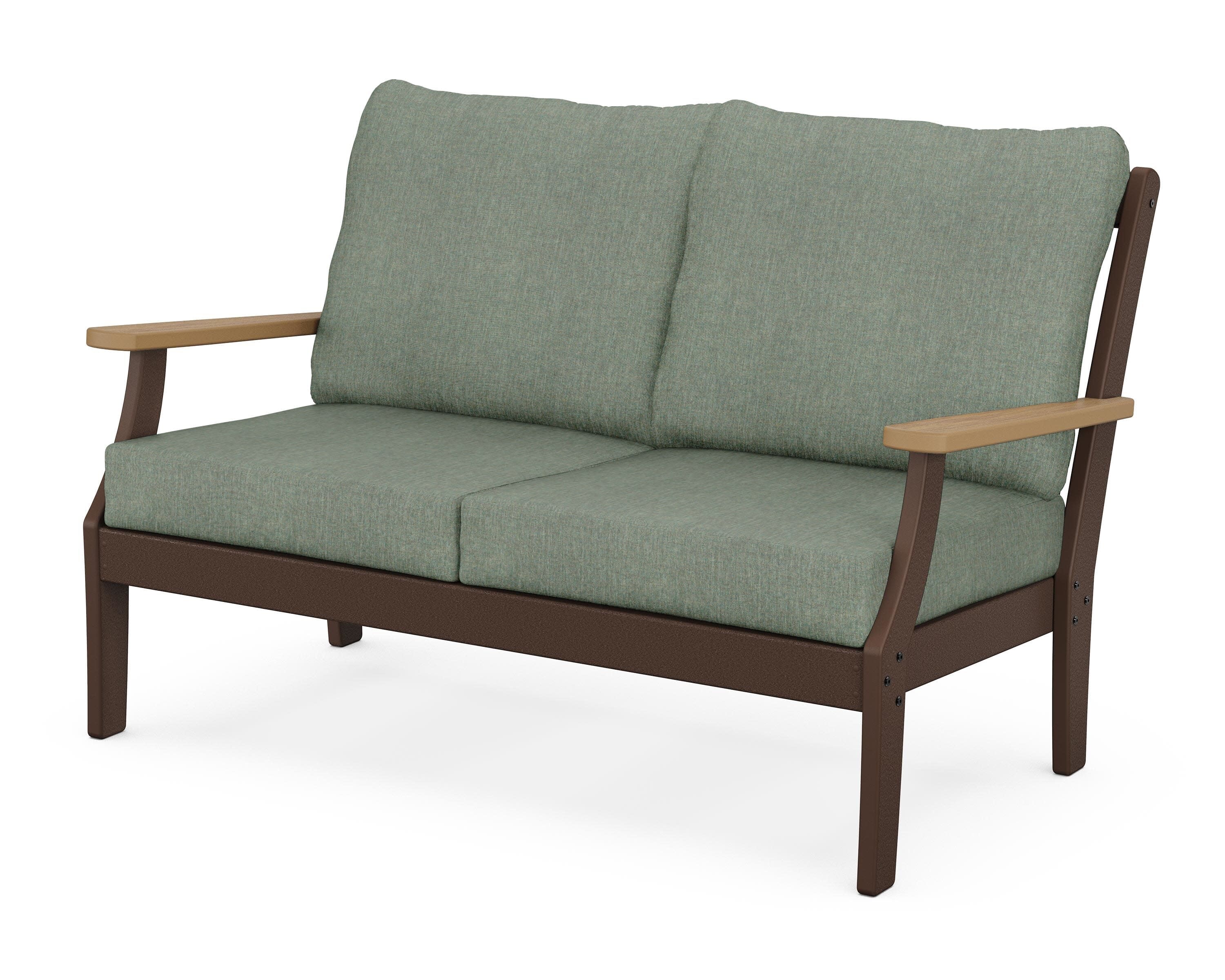 Braxton Deep Seating Loveseat in Mahogany / Natural / Cast Sage