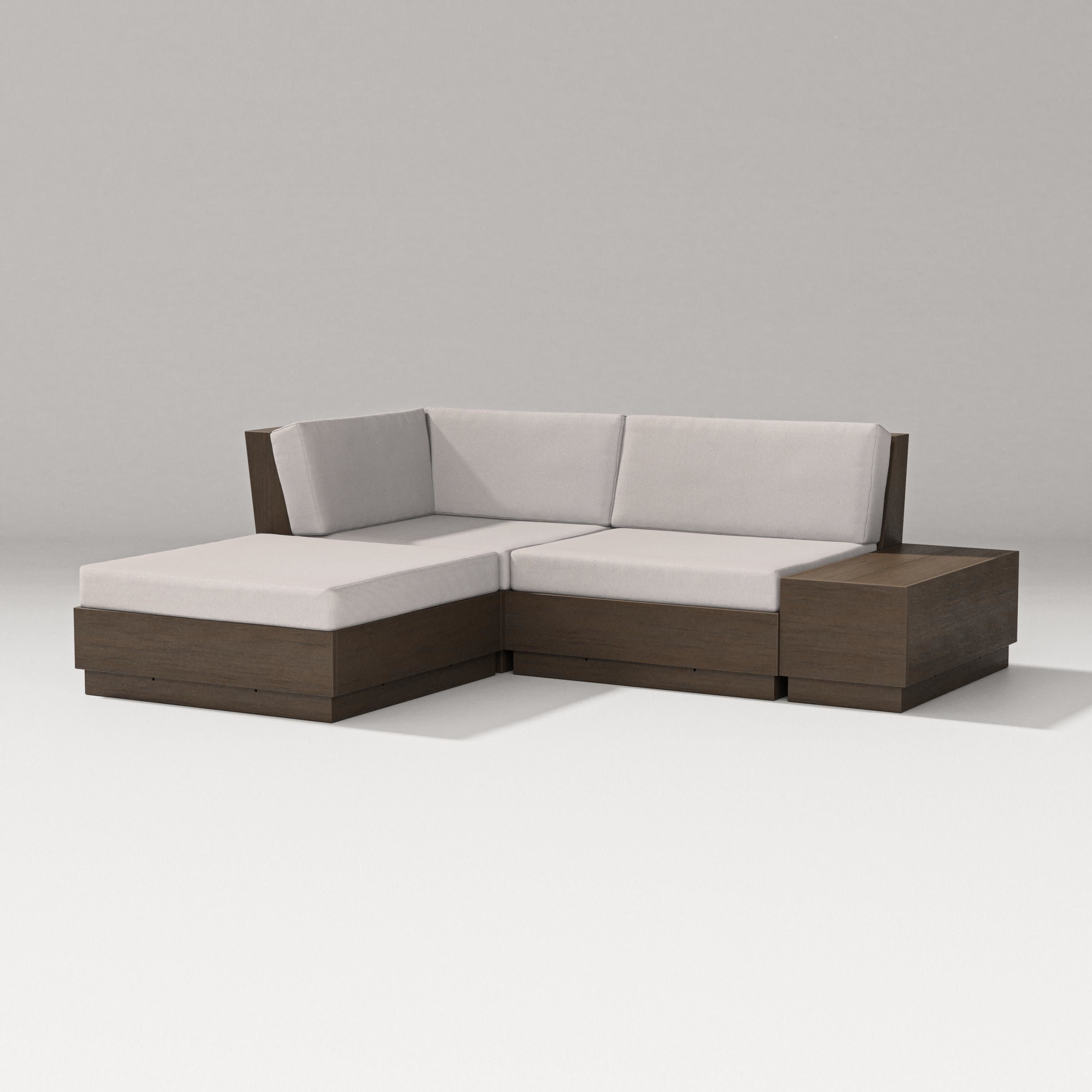 Elevate Loveseat Sectional with Chaise in Kona / Dune Burlap