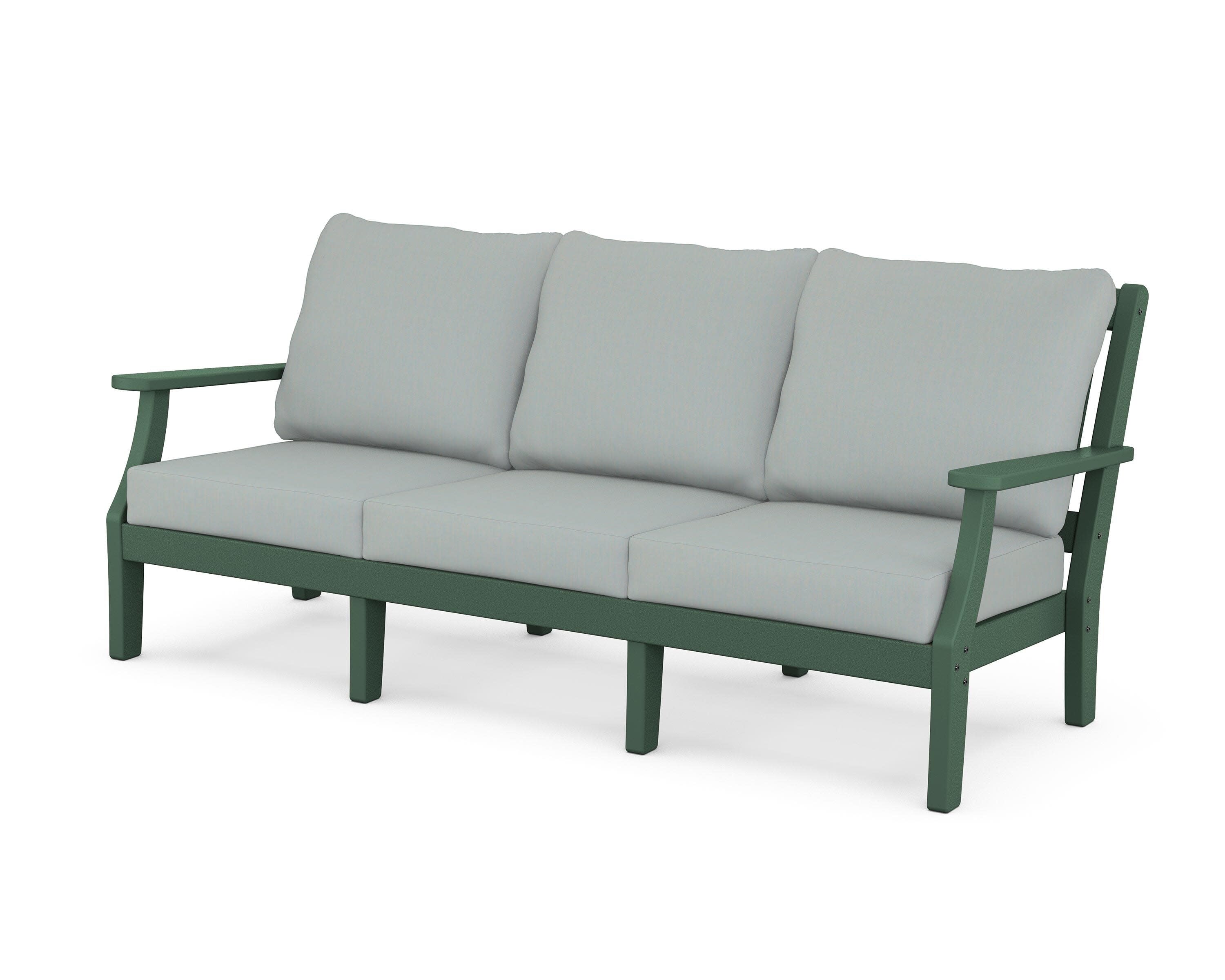 Chinoiserie Deep Seating Sofa in Green / Spa