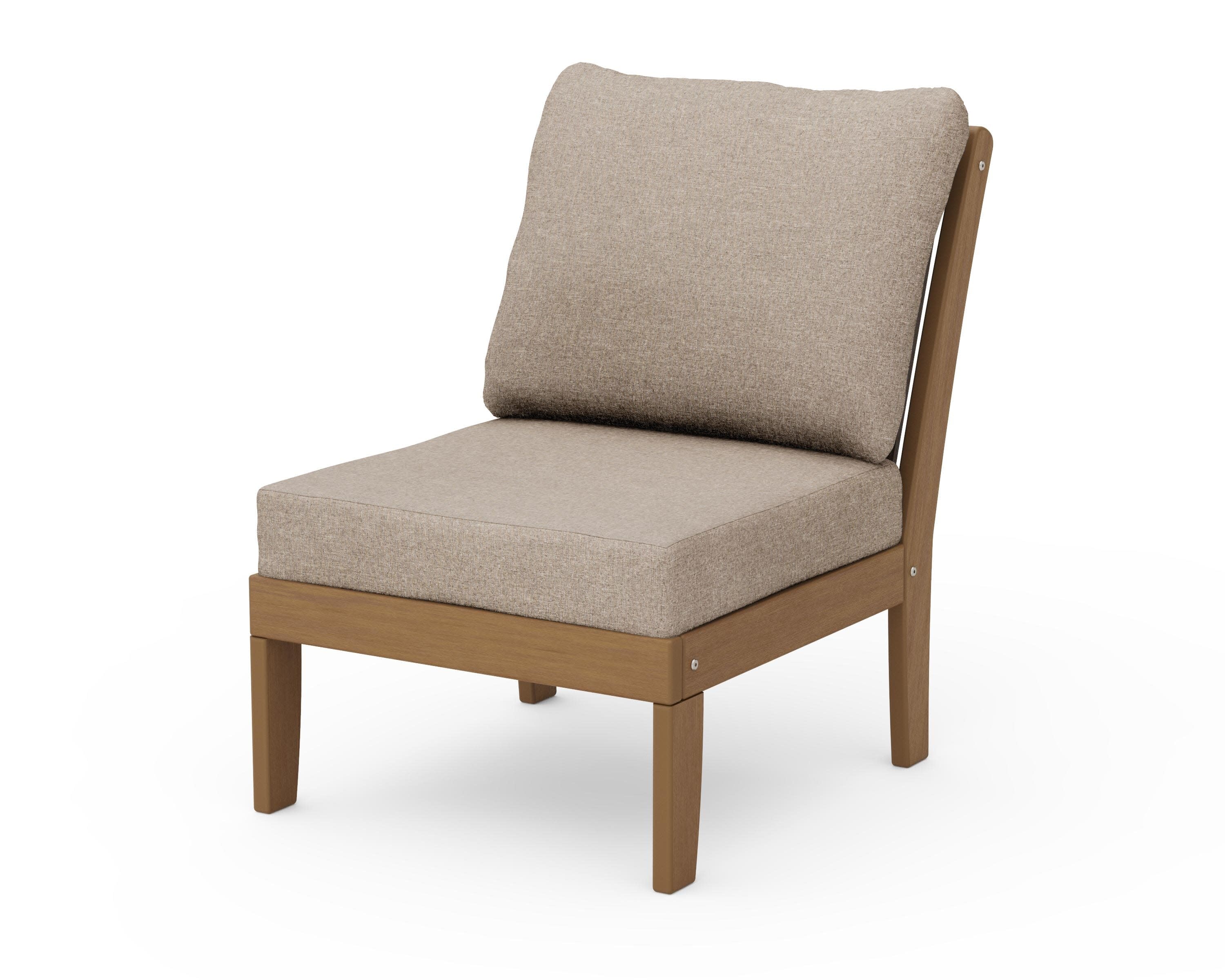 Braxton Modular Armless Chair in Natural / Spiced Burlap