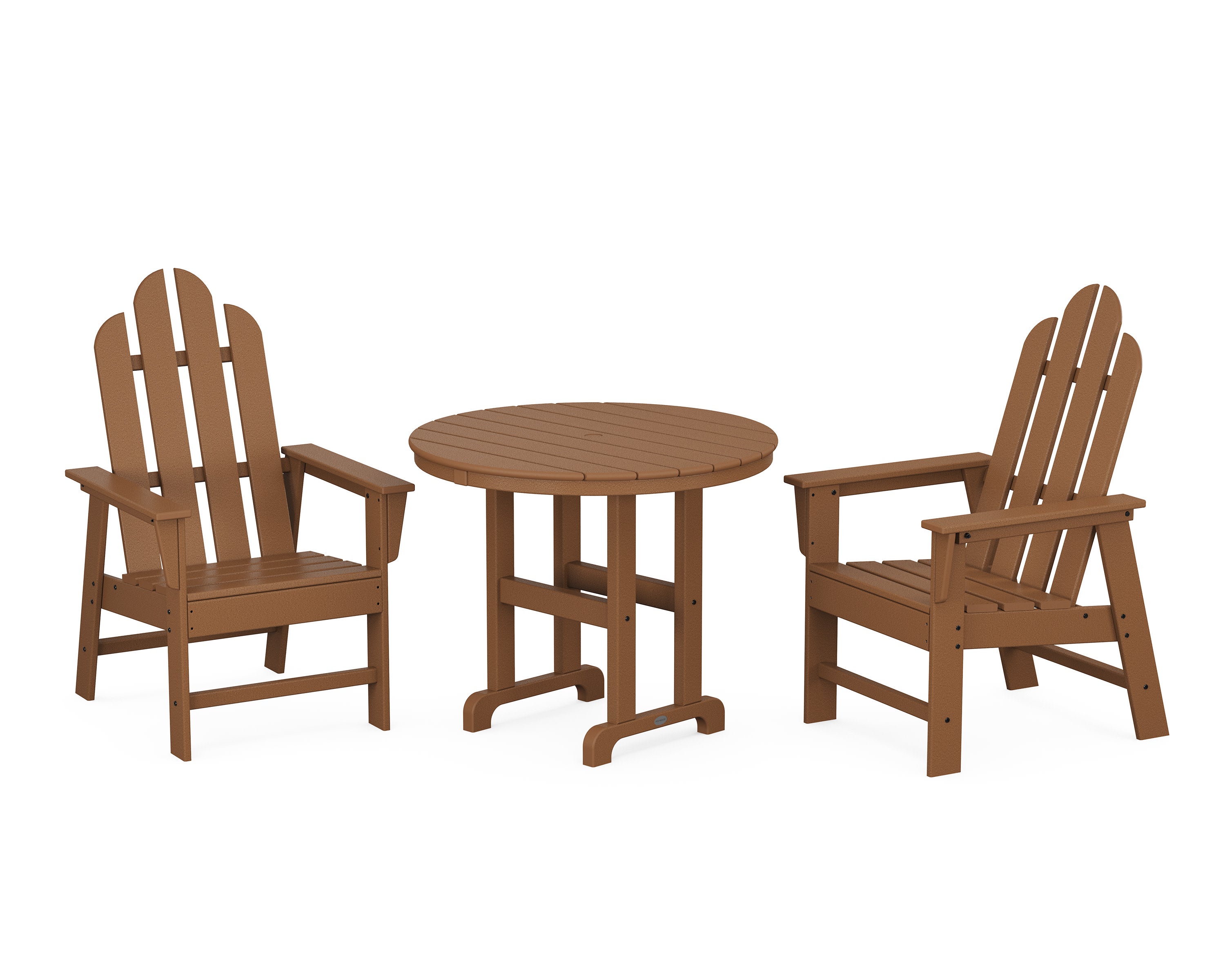 Long Island 3-Piece Round Dining Set in Teak