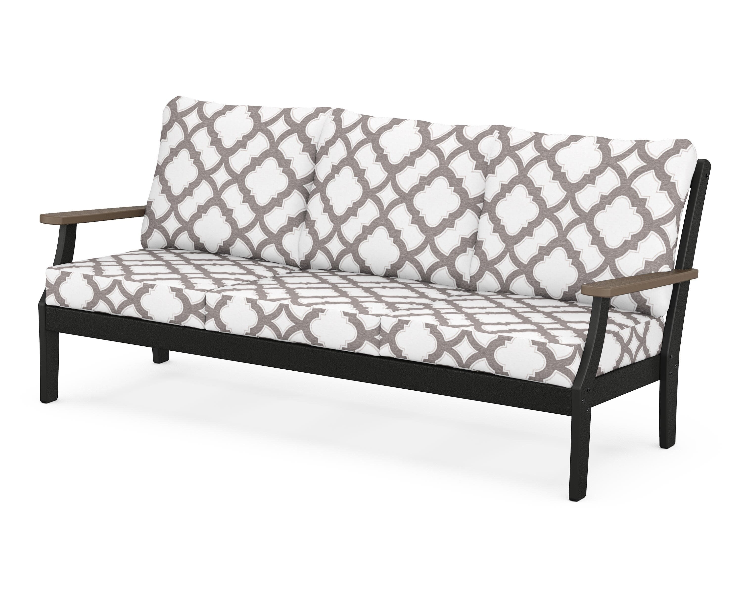 Braxton Deep Seating Sofa in Black / Kona / Trellis Grey Mist