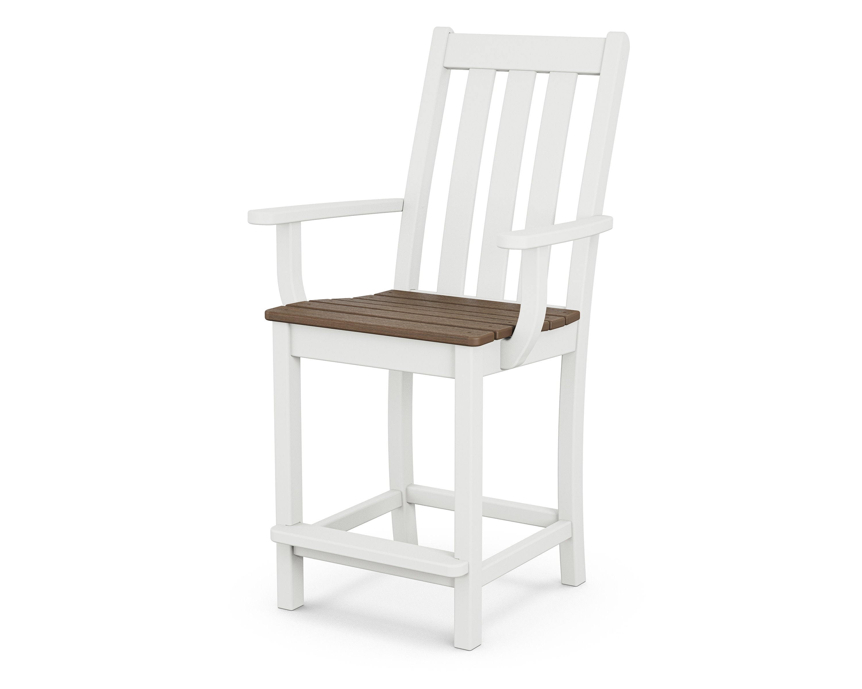 Vineyard Counter Arm Chair in White / Kona