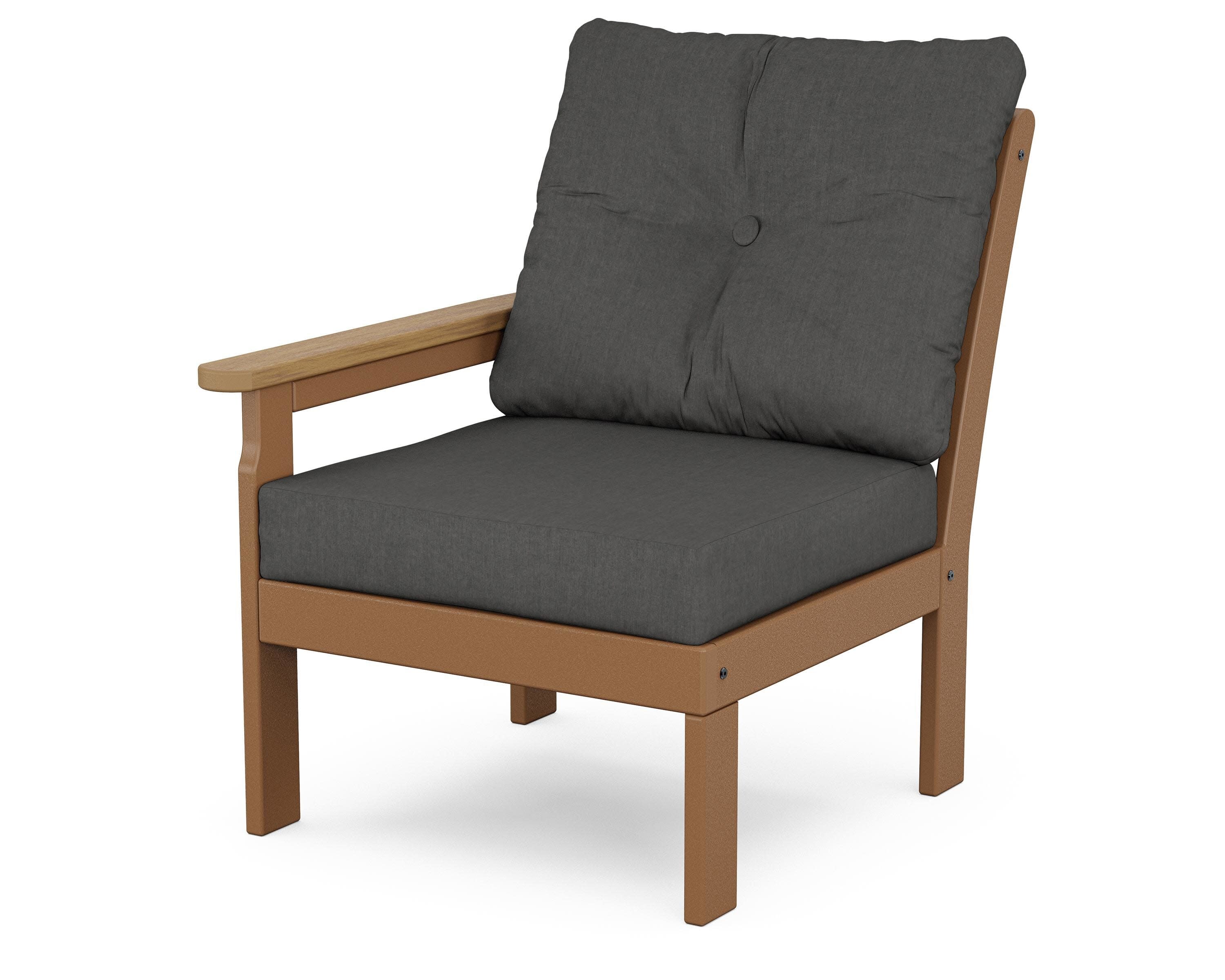 Vineyard Modular Left Arm Chair in Teak / Natural / Spectrum Carbon