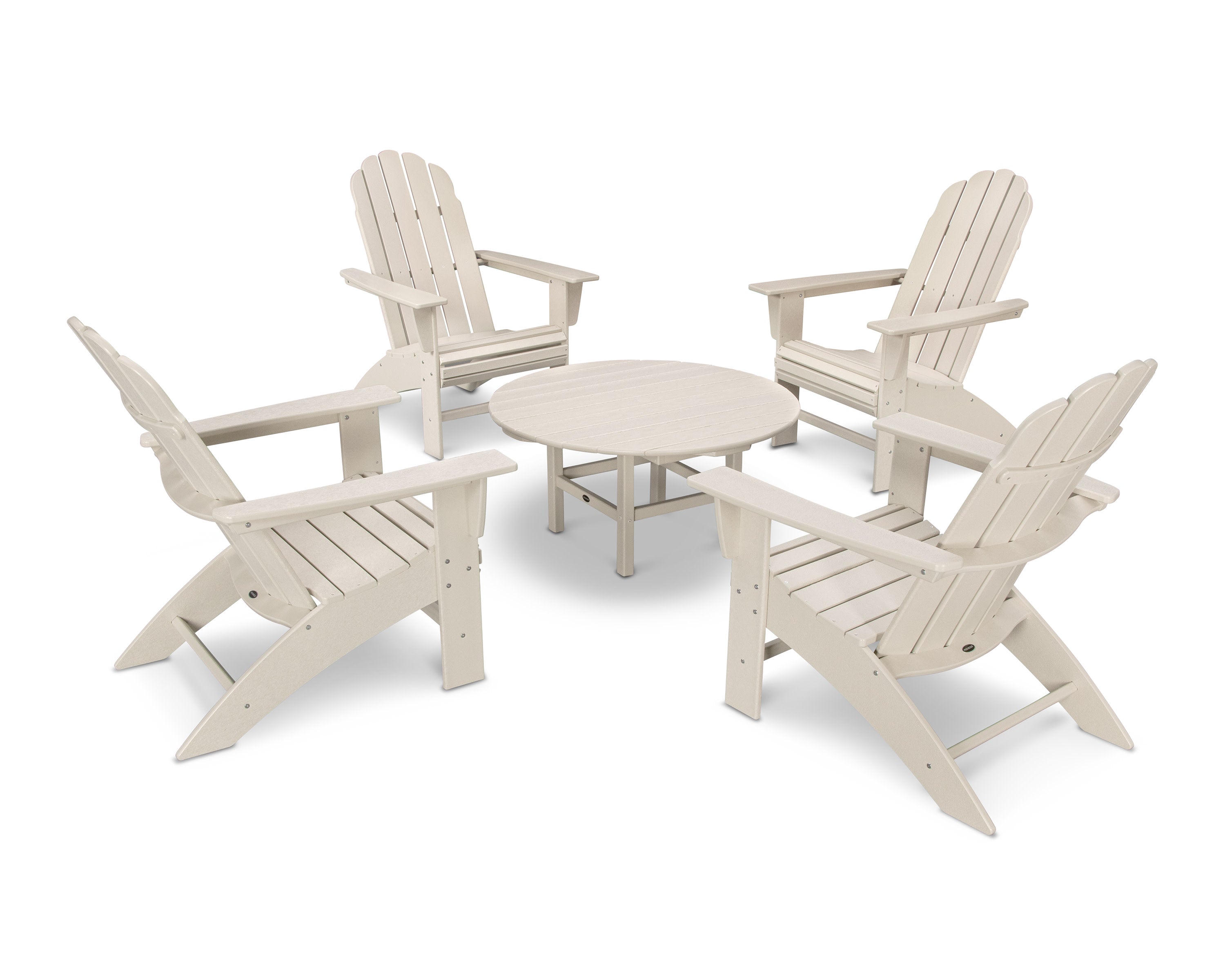 Vineyard 5-Piece Oversized Adirondack Set in Sand