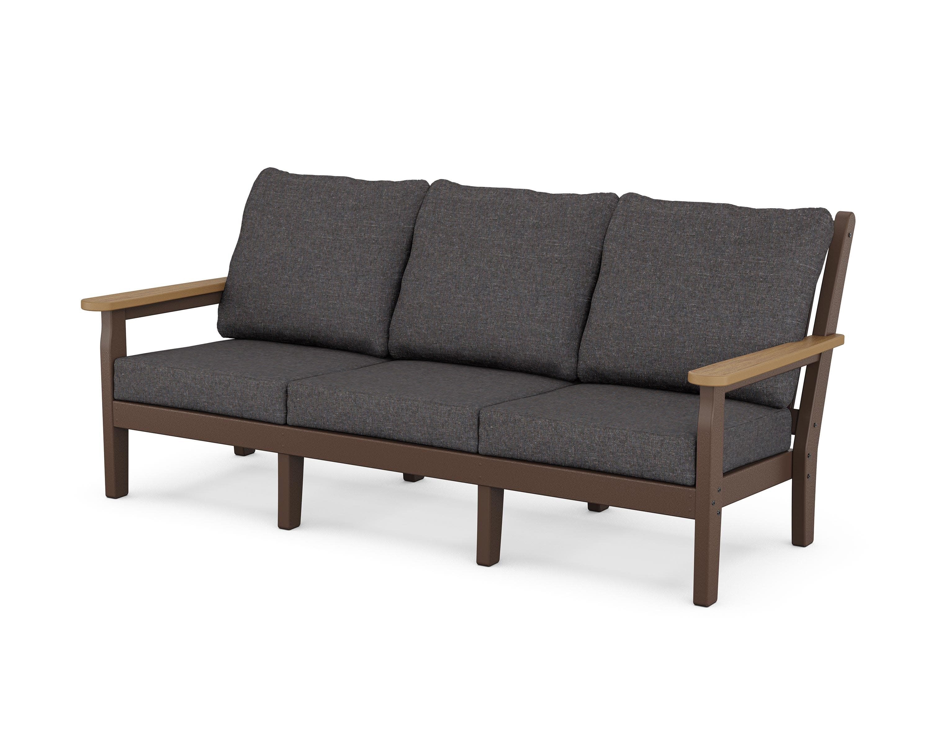 Chippendale Deep Seating Sofa in Mahogany / Natural / Ash Charcoal