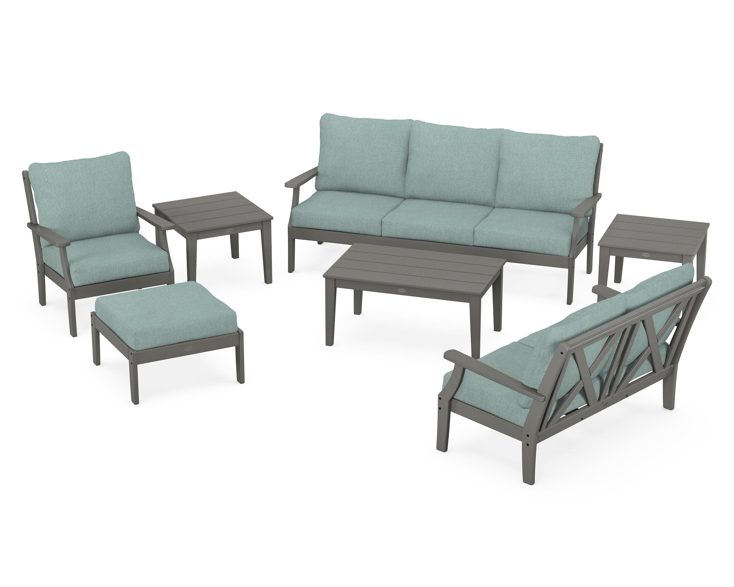 Braxton 7-Piece Deep Seating Set in Slate Grey / Glacier Spa
