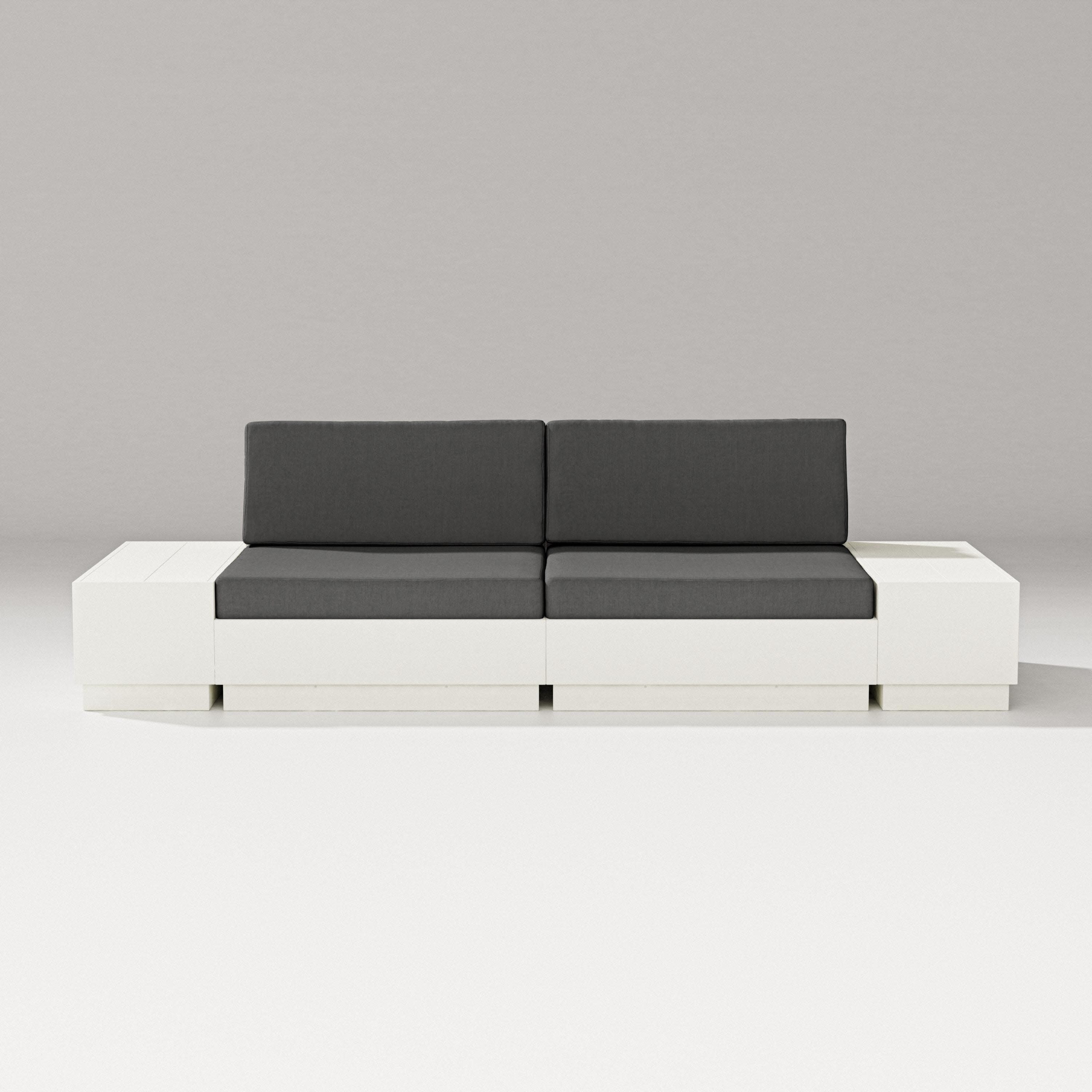 Elevate 4-Piece Loveseat Sectional in Vintage White / Spectrum Carbon