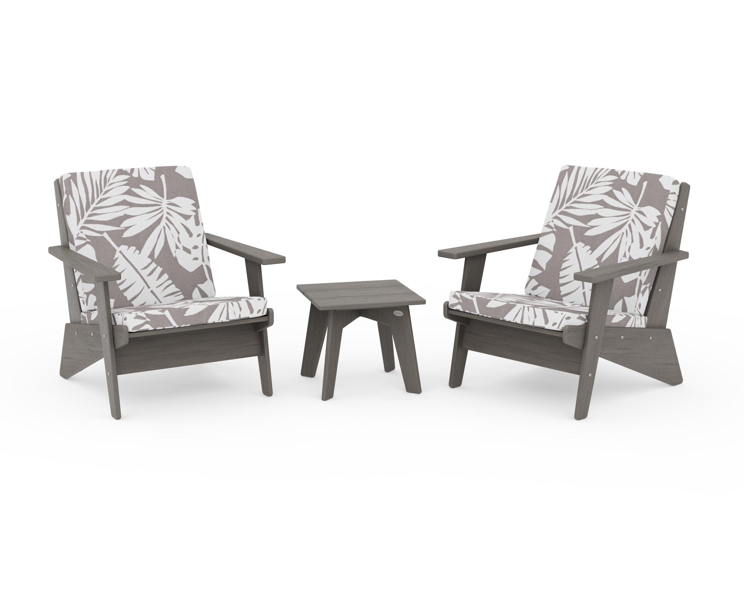 Riviera Modern Lounge 3-Piece Set in Driftwood / Leaf Grey Mist