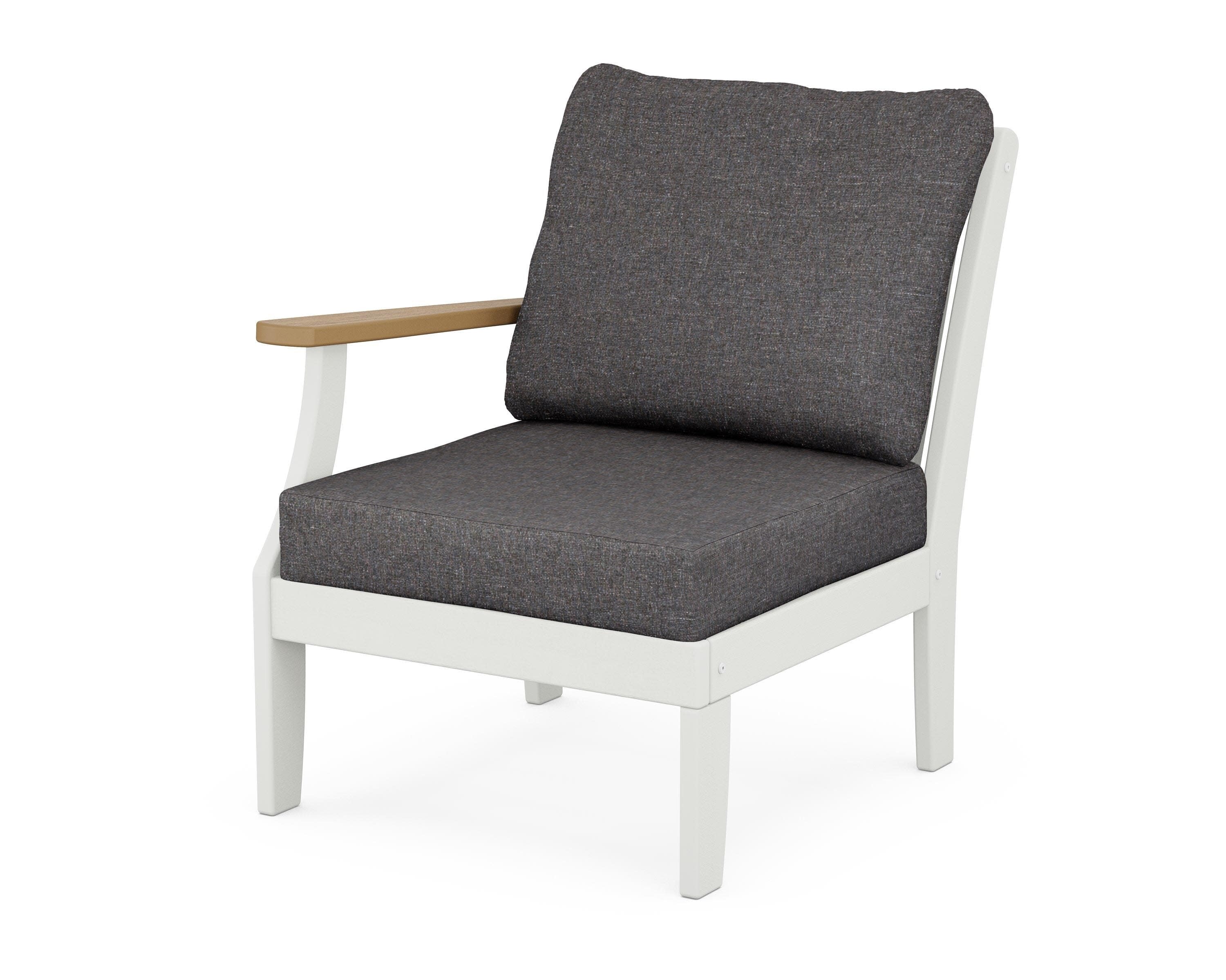 Braxton Modular Left Arm Chair in White / Natural / Ash Charcoal