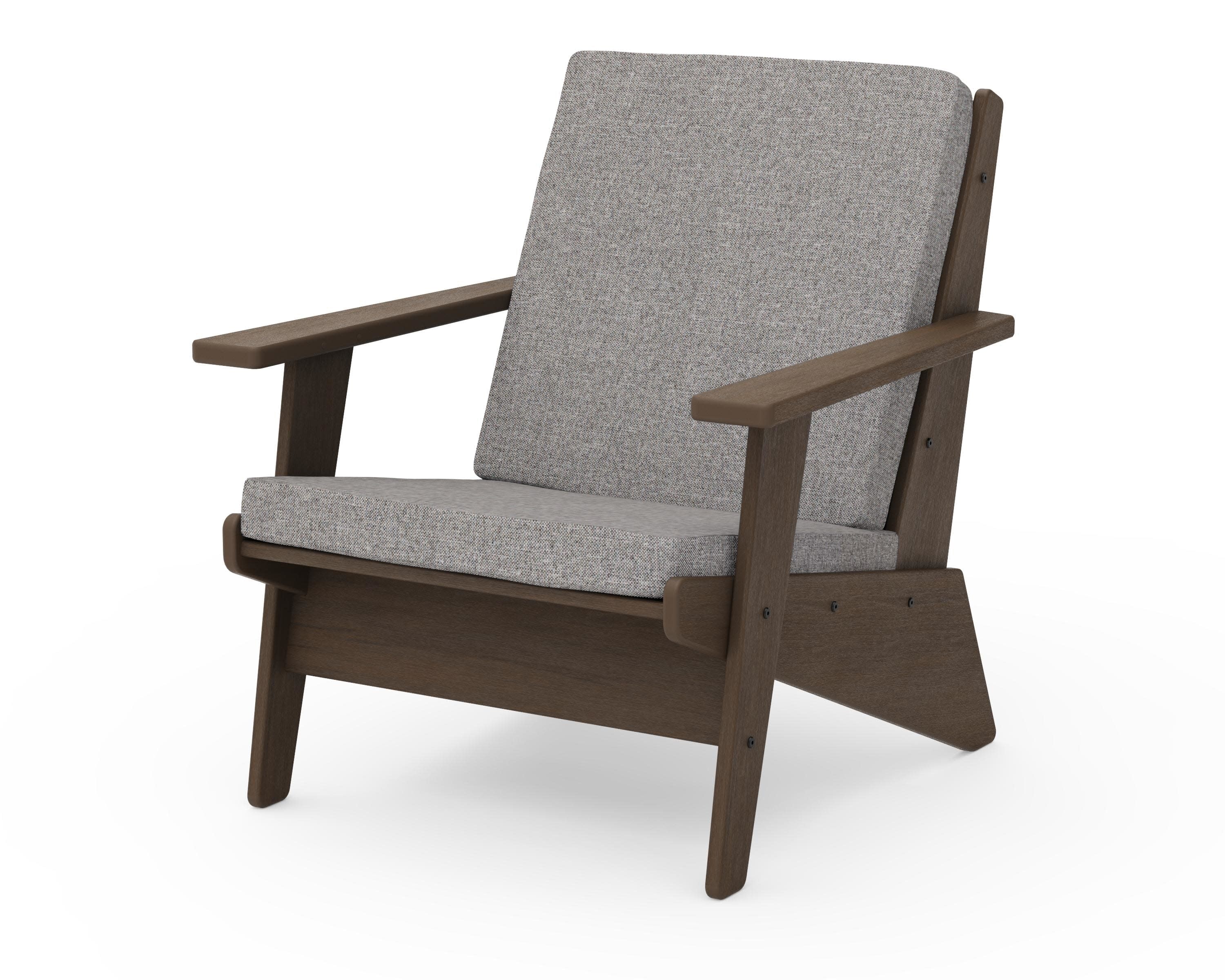 Riviera Modern Lounge Chair in Kona / Grey Mist