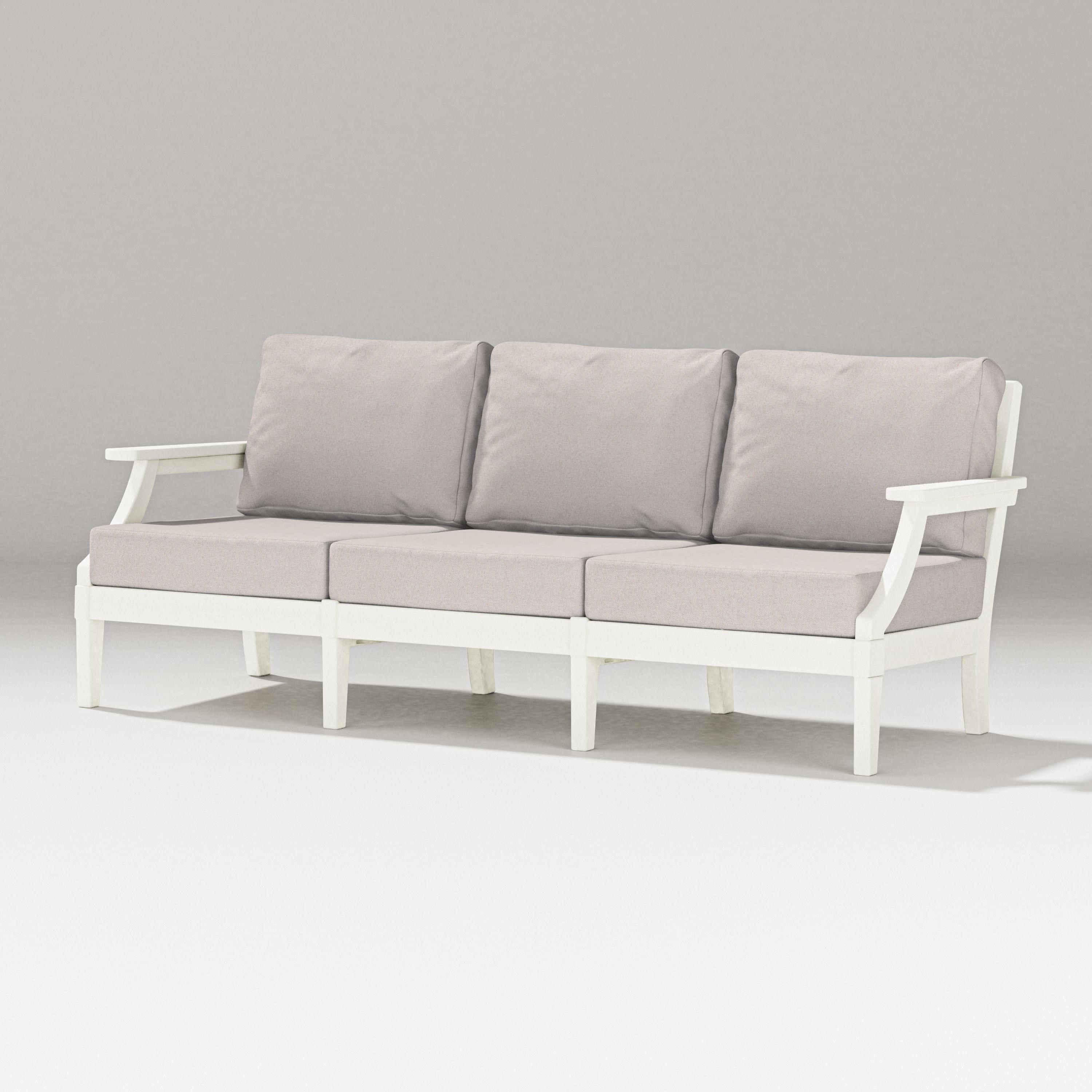 Estate Sofa in Vintage White / Dune Burlap