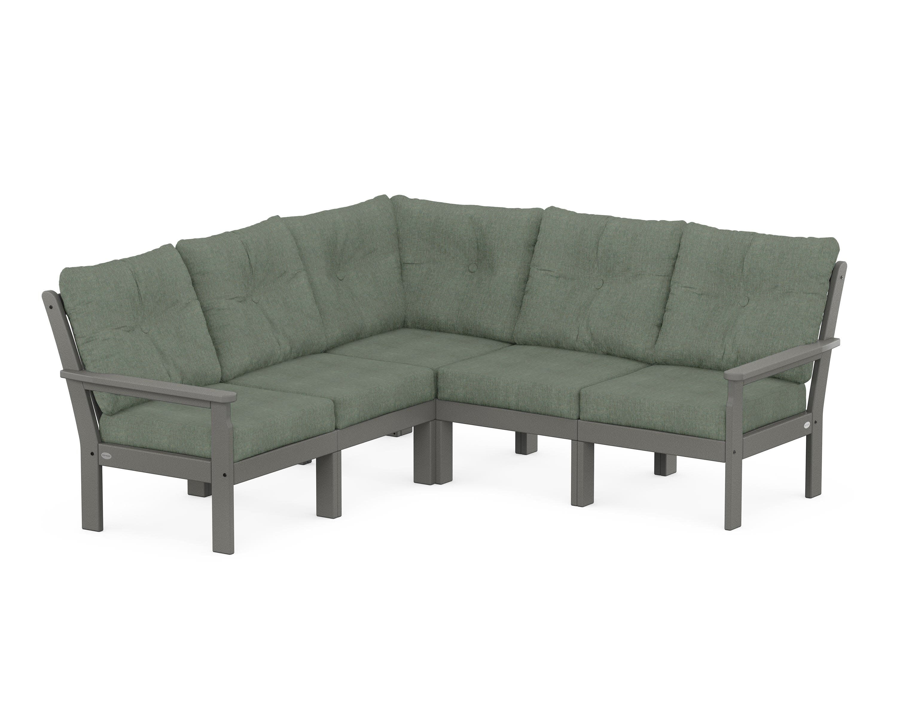 Vineyard 5-Piece Sectional in Slate Grey / Cast Sage