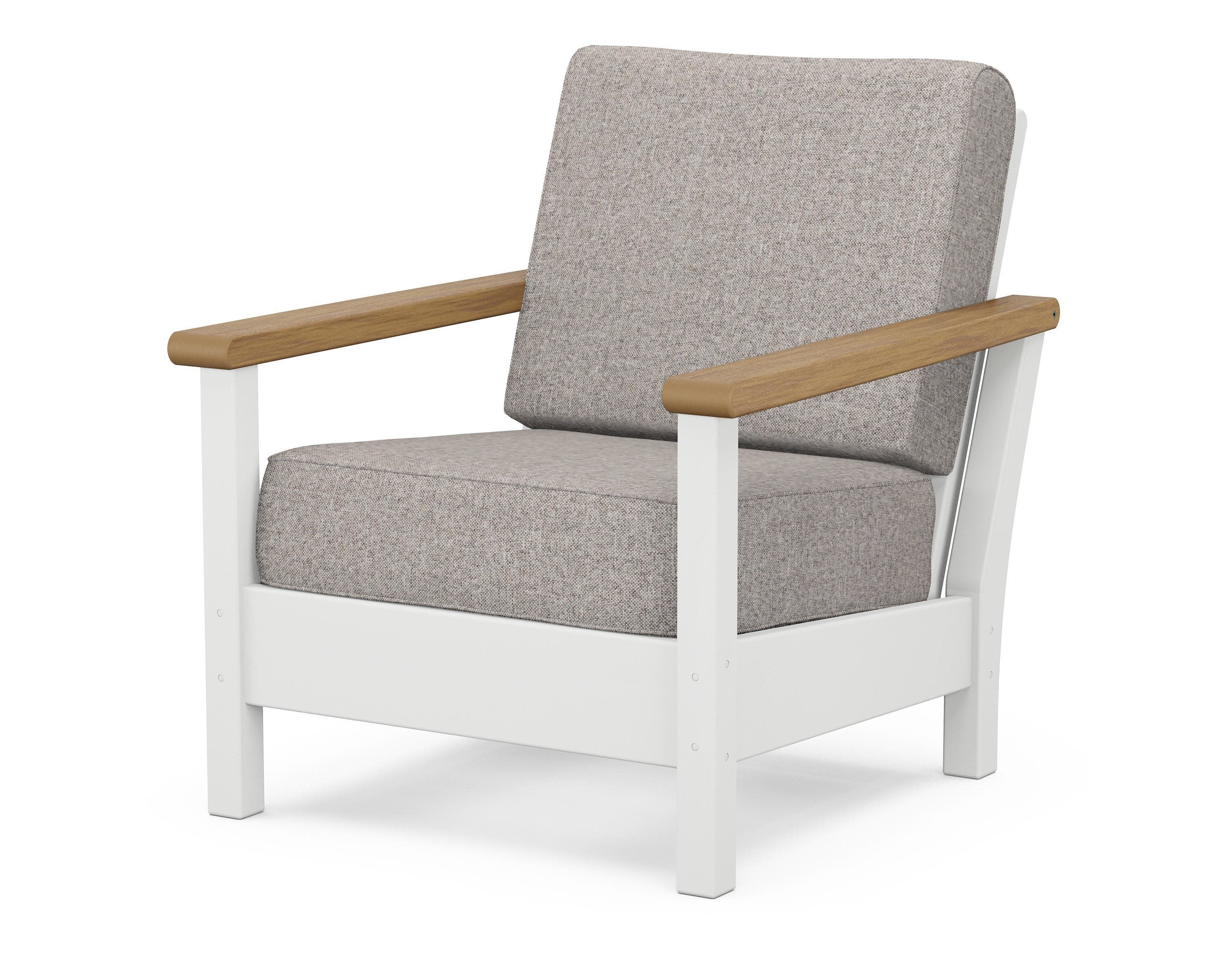 Harbour Deep Seating Chair in White / Natural / Weathered Tweed