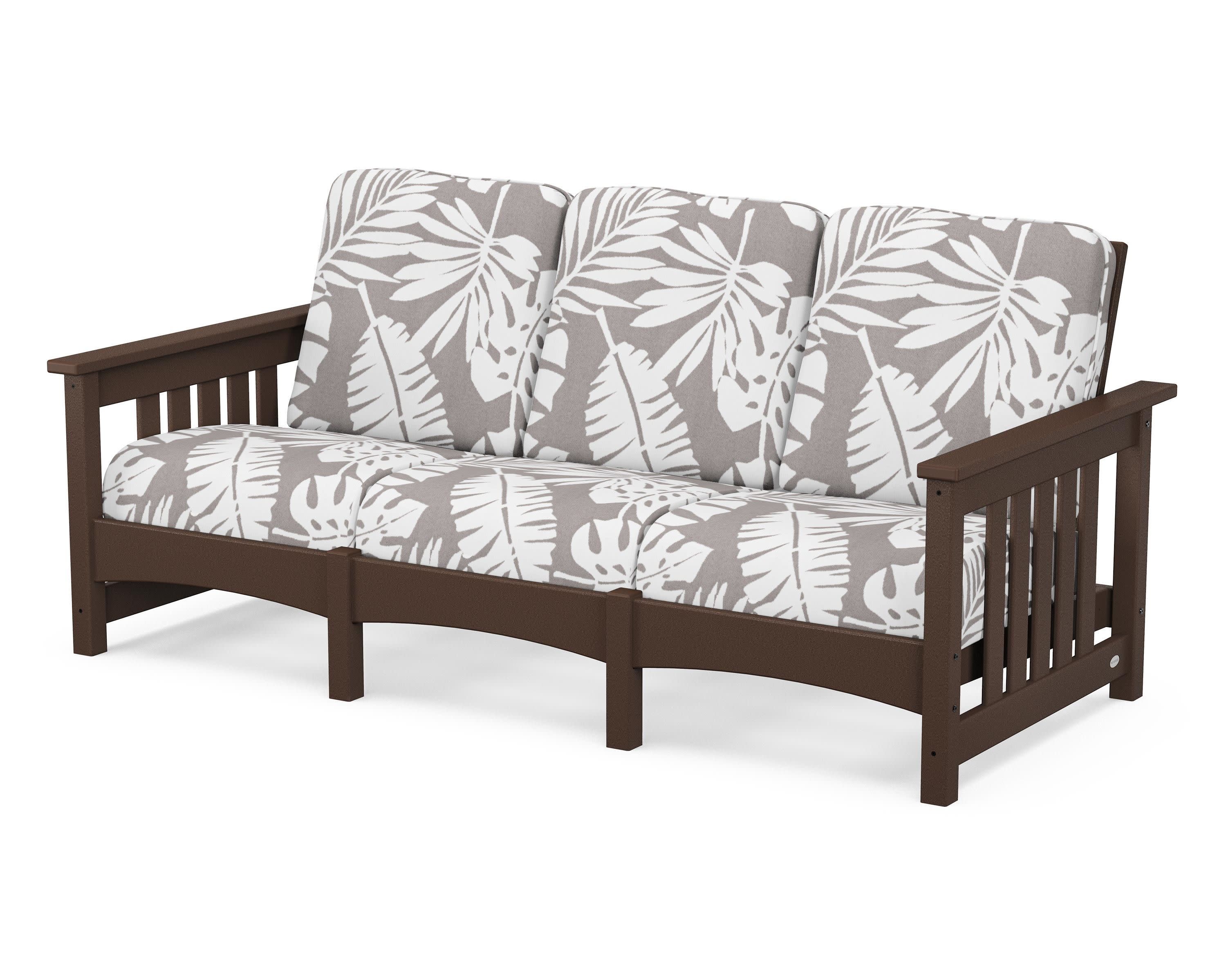 Club Mission Sofa in Mahogany / Leaf Grey Mist