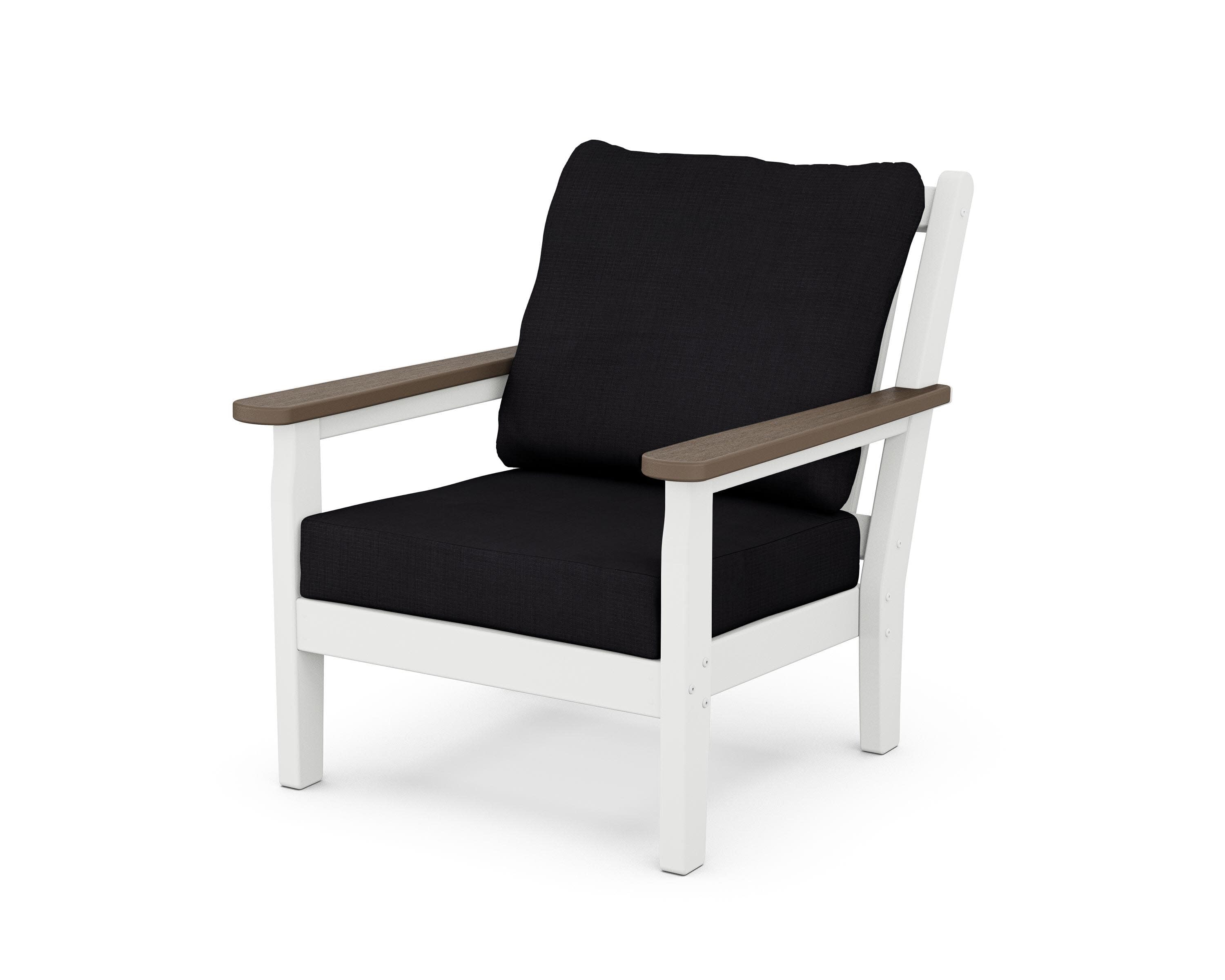 Chippendale Deep Seating Chair in White / Kona / Midnight Linen