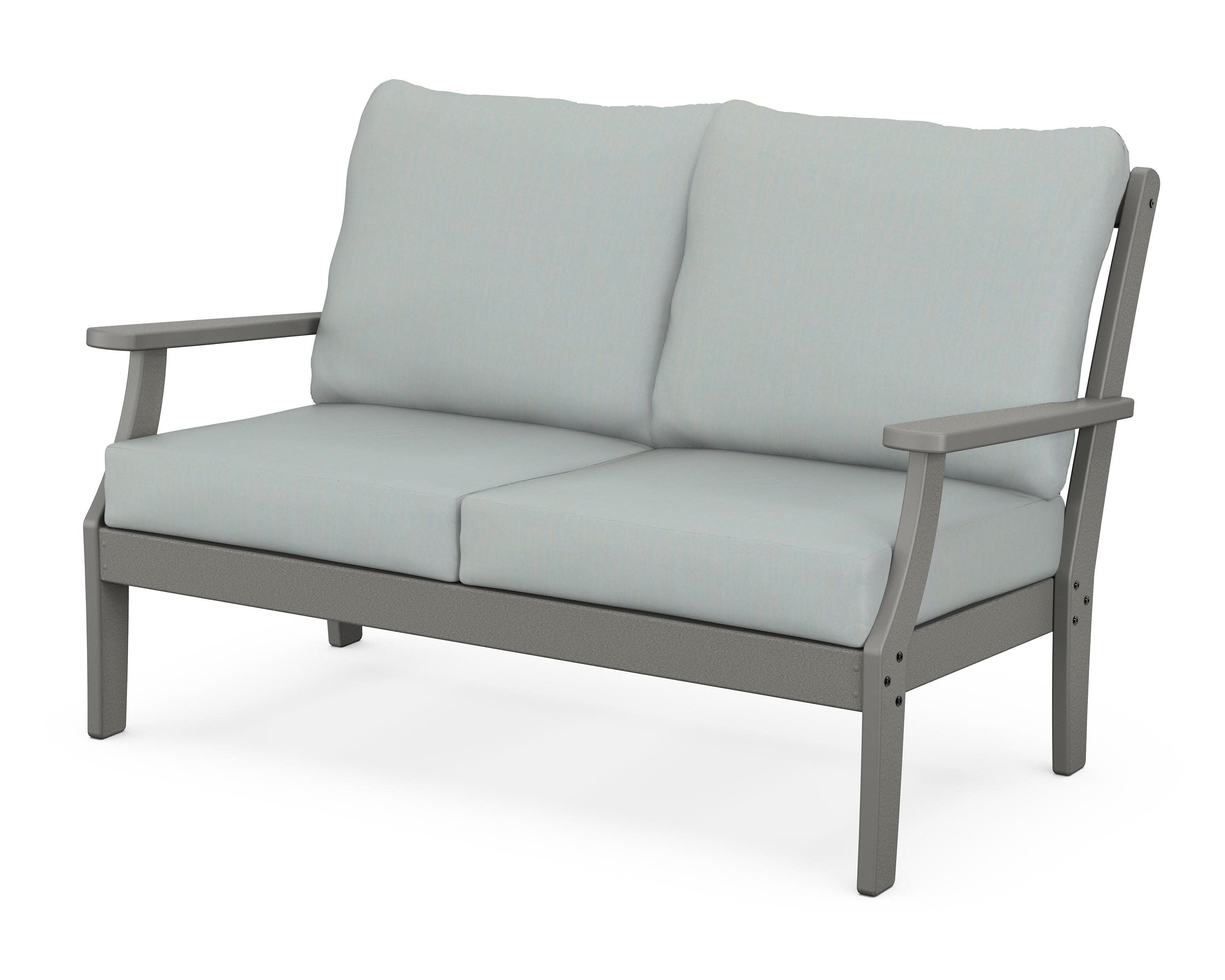 Braxton Deep Seating Loveseat in Slate Grey / Spa