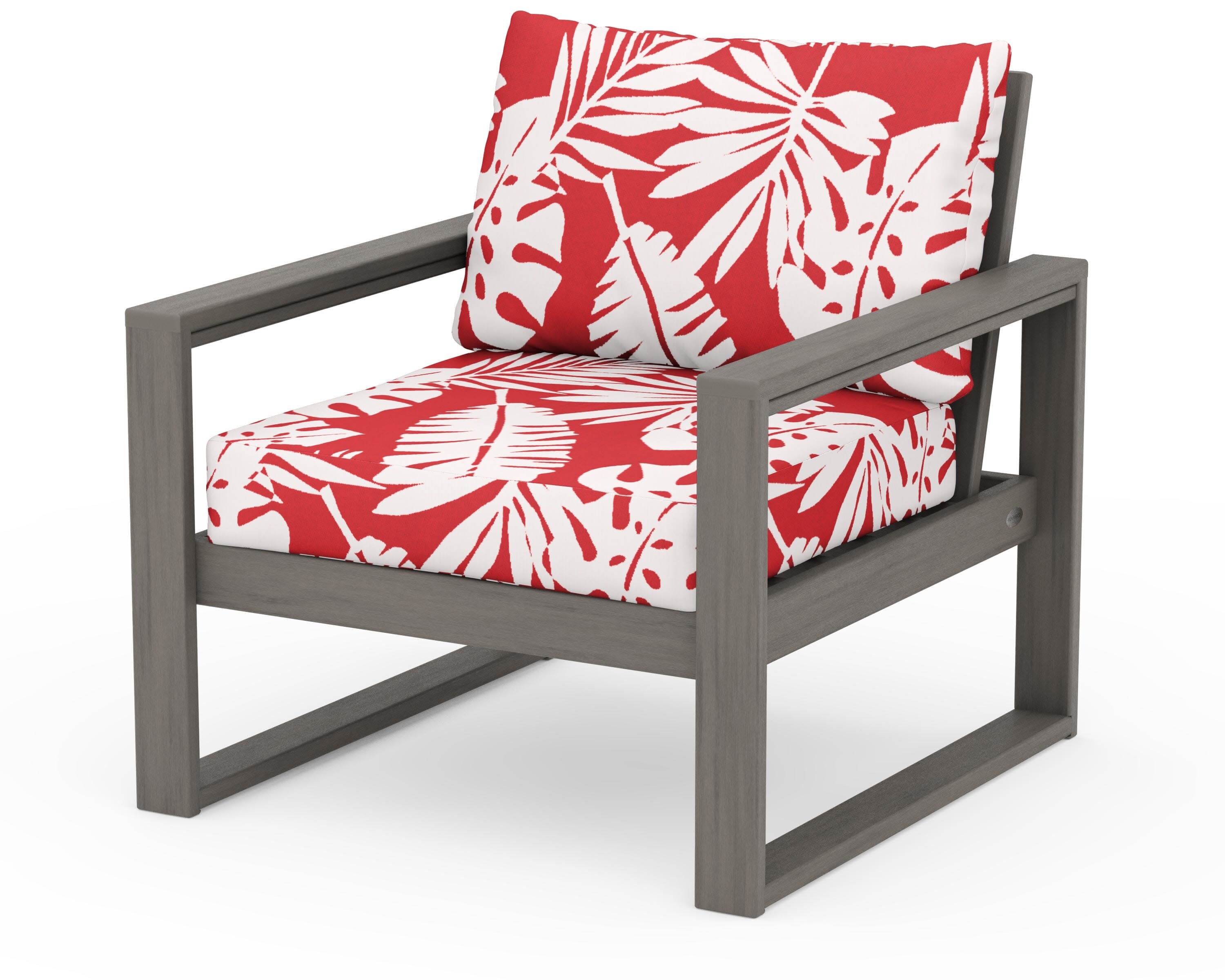 EDGE Club Chair in Driftwood / Leaf Crimson