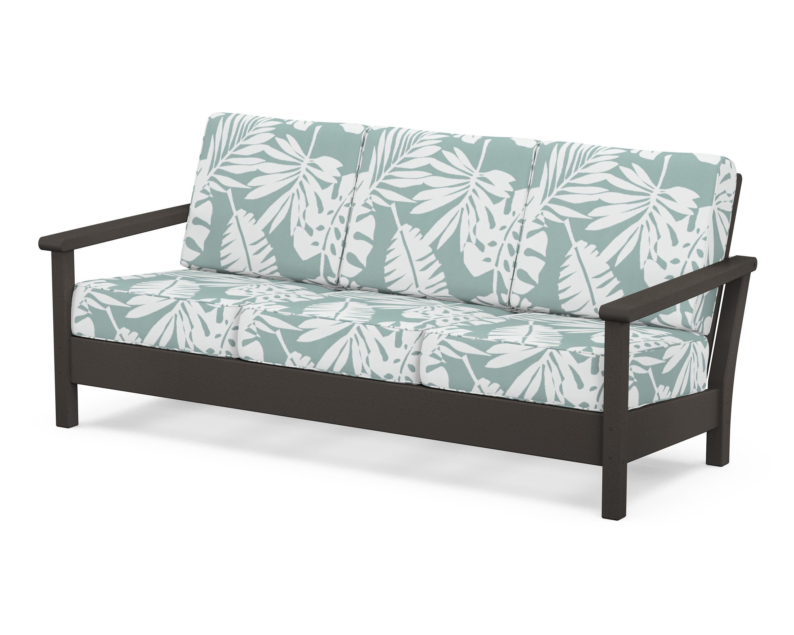 Harbour Deep Seating Sofa in Vintage Coffee / Leaf Glacier Spa