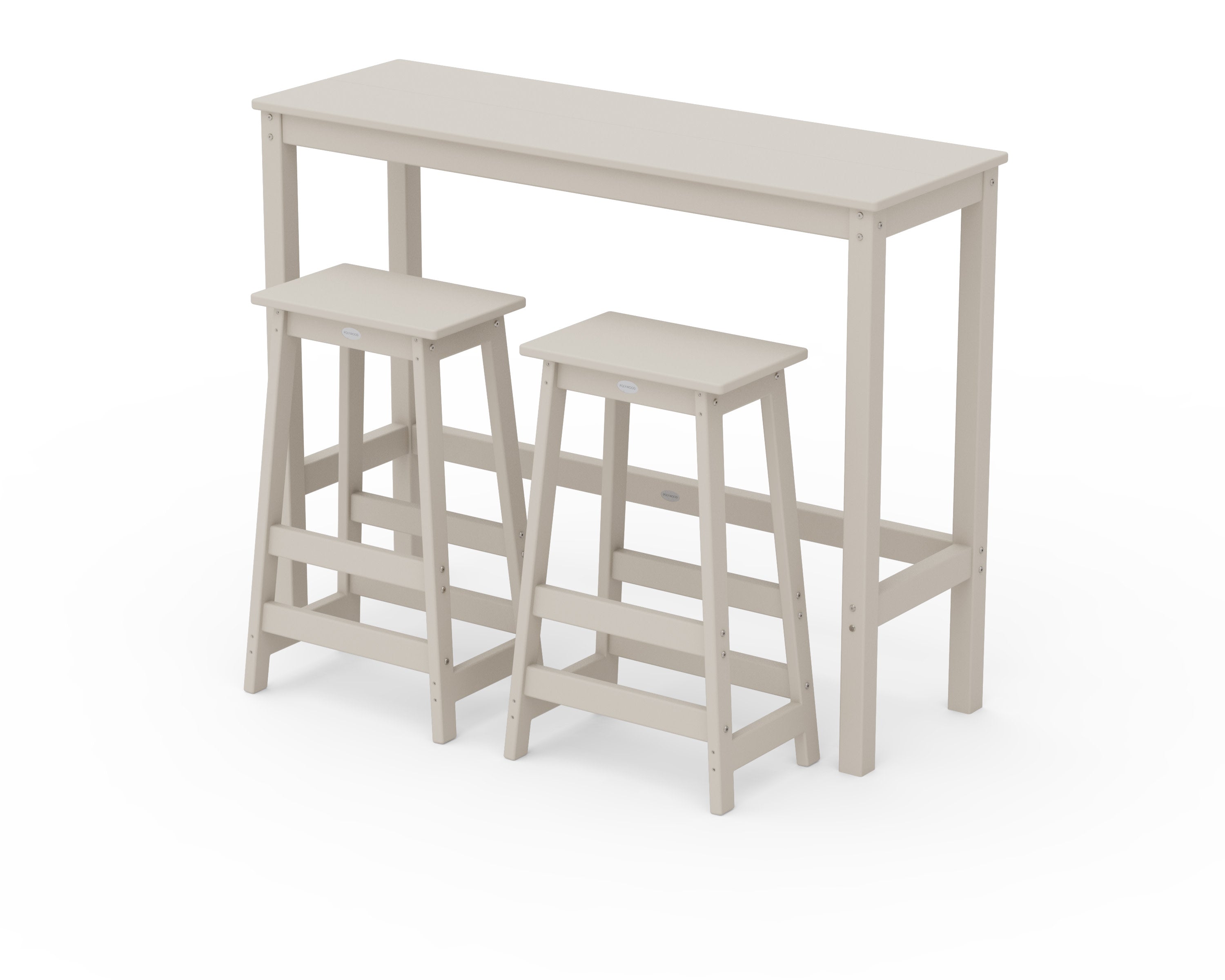 Modern Studio Stool 3-Piece Bar Balcony Set in Sand