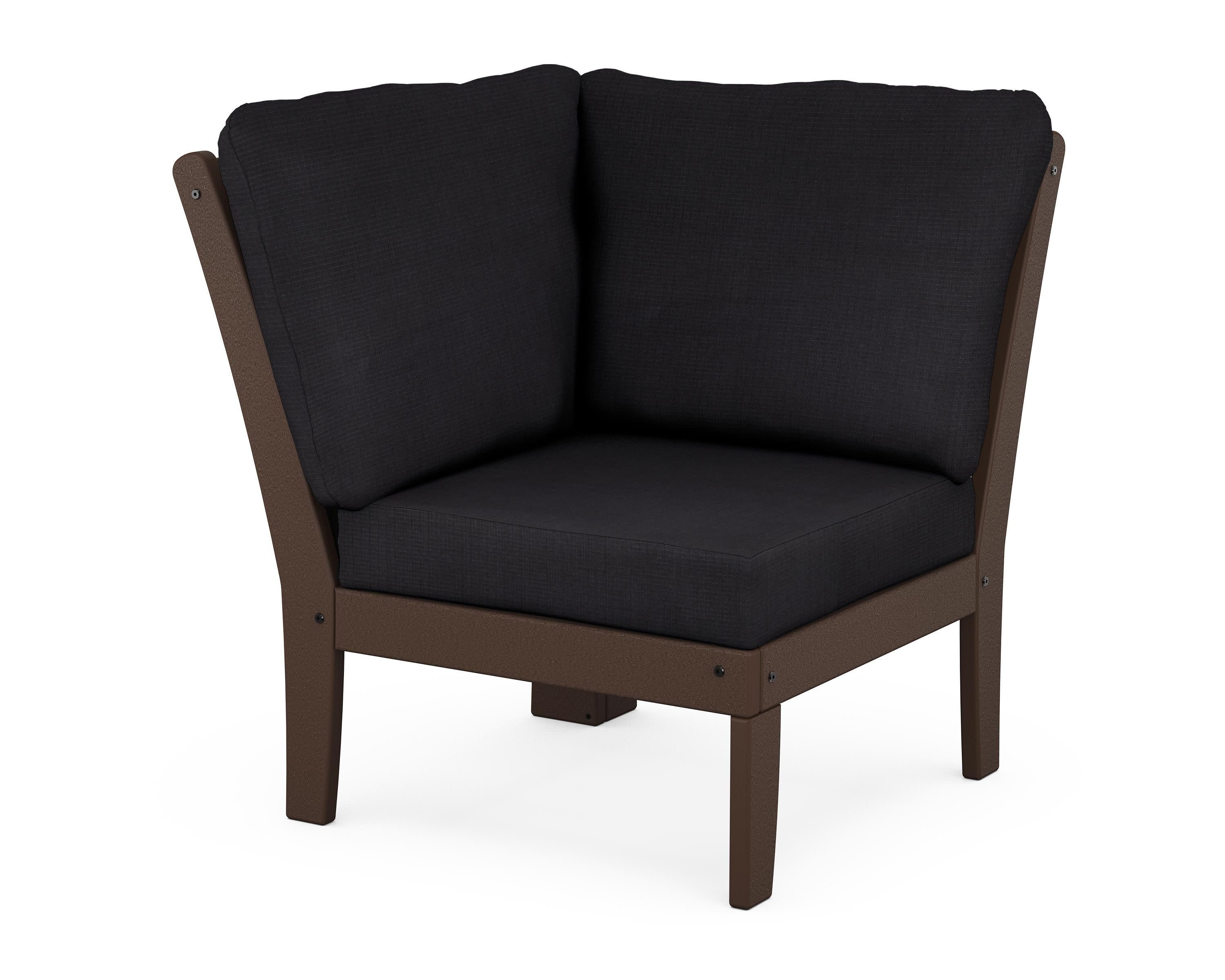 Braxton Modular Corner Chair in Mahogany / Midnight Linen