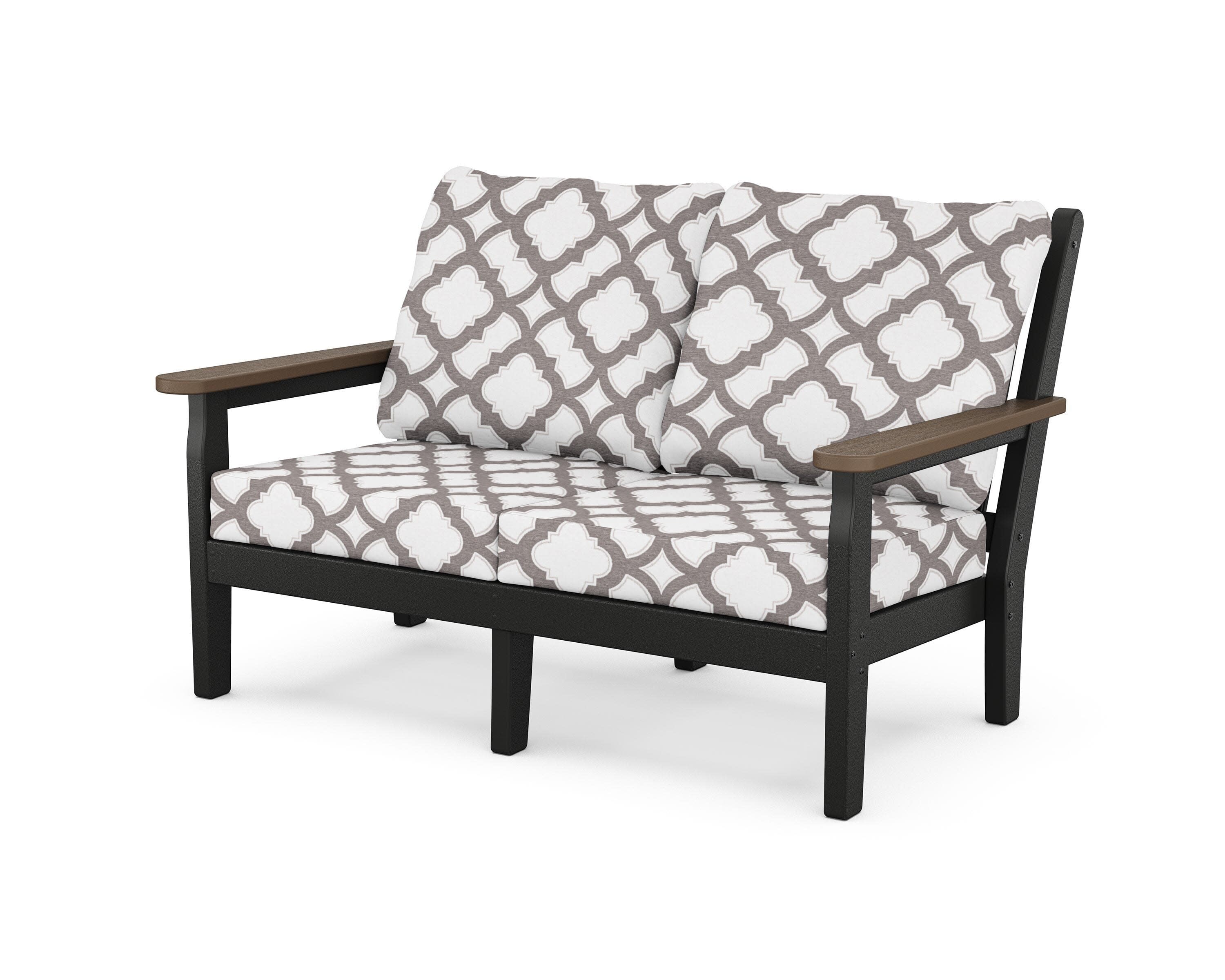 Chippendale Deep Seating Loveseat in Black / Kona / Trellis Grey Mist