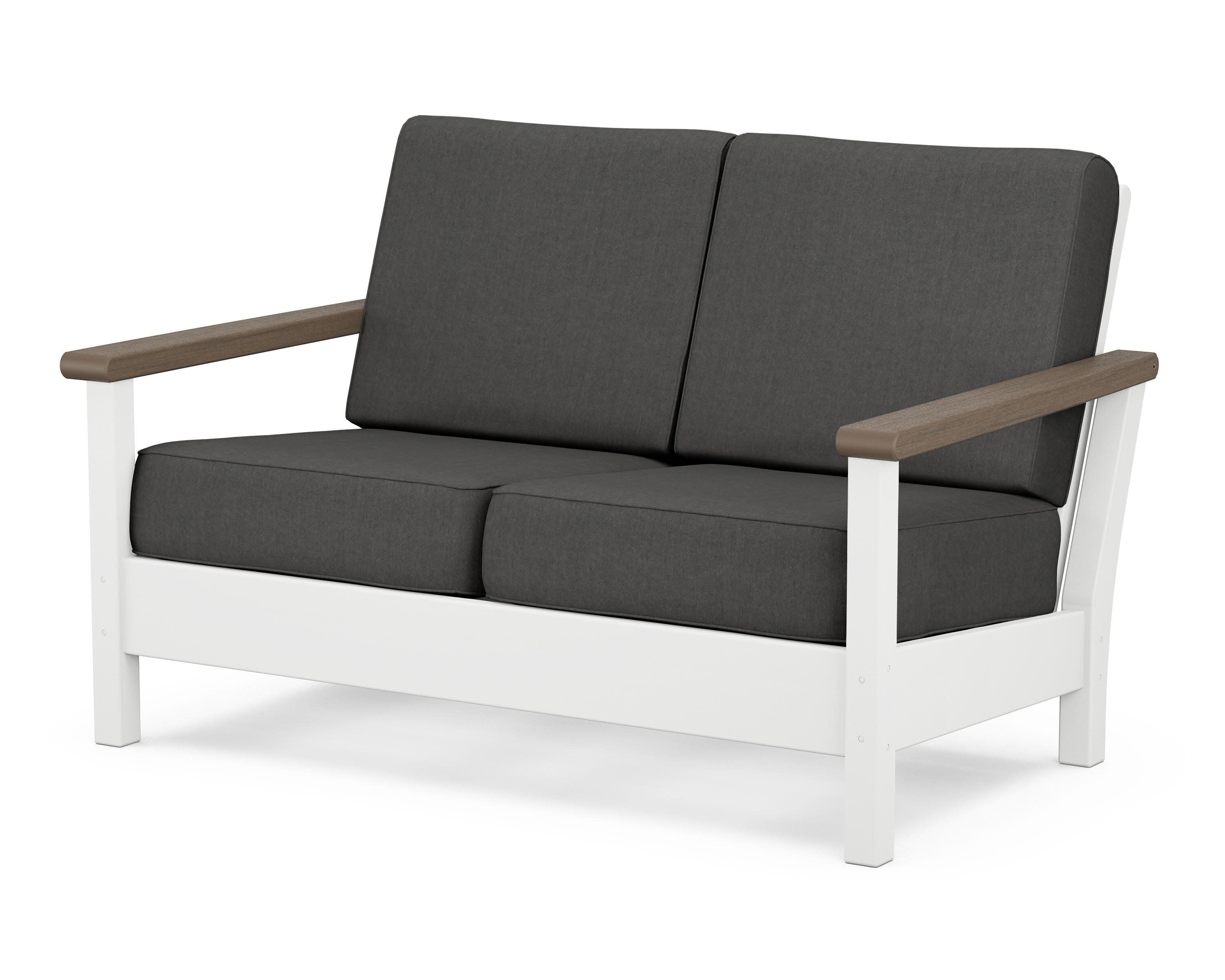 Harbour Deep Seating Loveseat in White / Kona / Spectrum Carbon