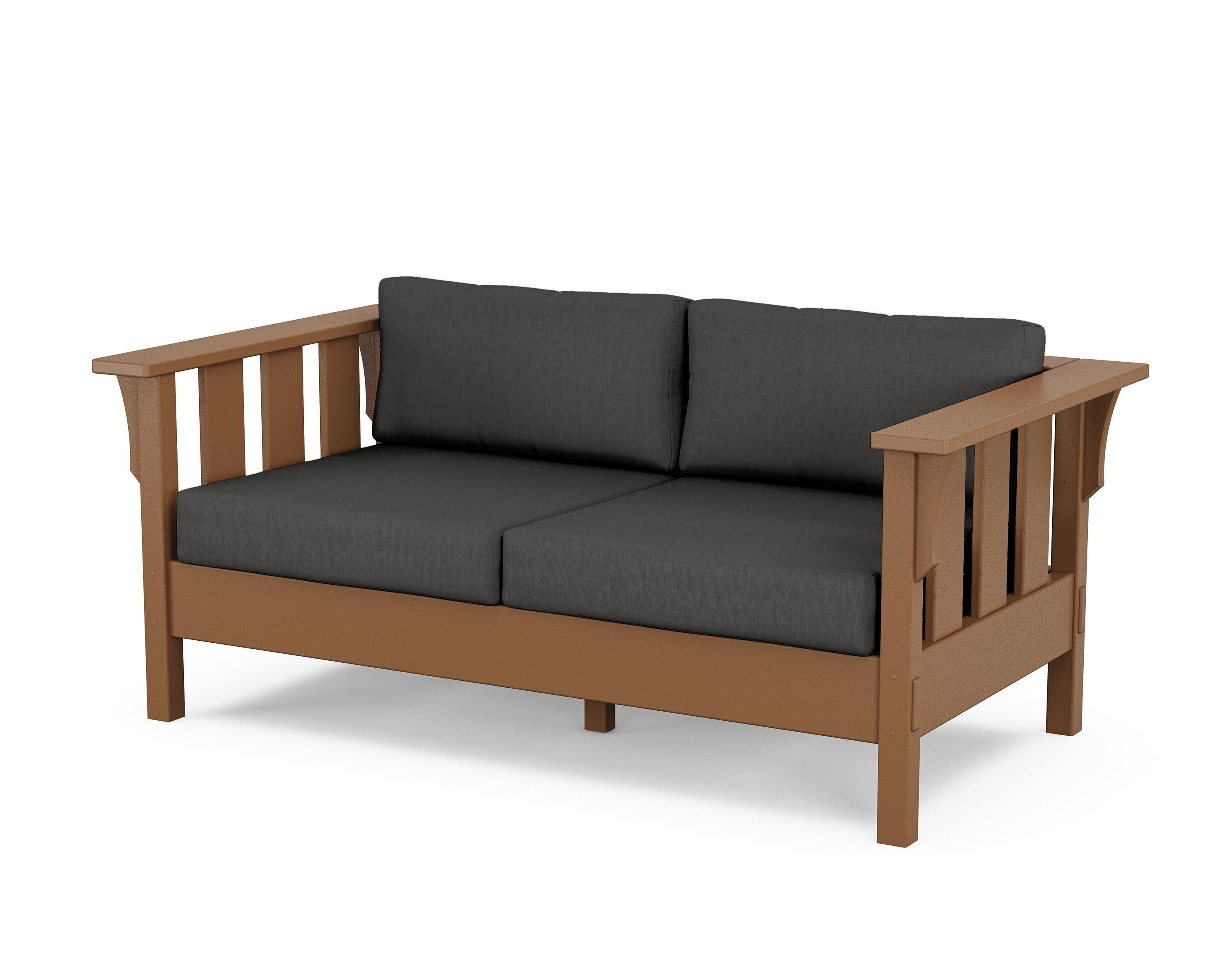 Acadia Deep Seating Loveseat in Teak / Spectrum Carbon