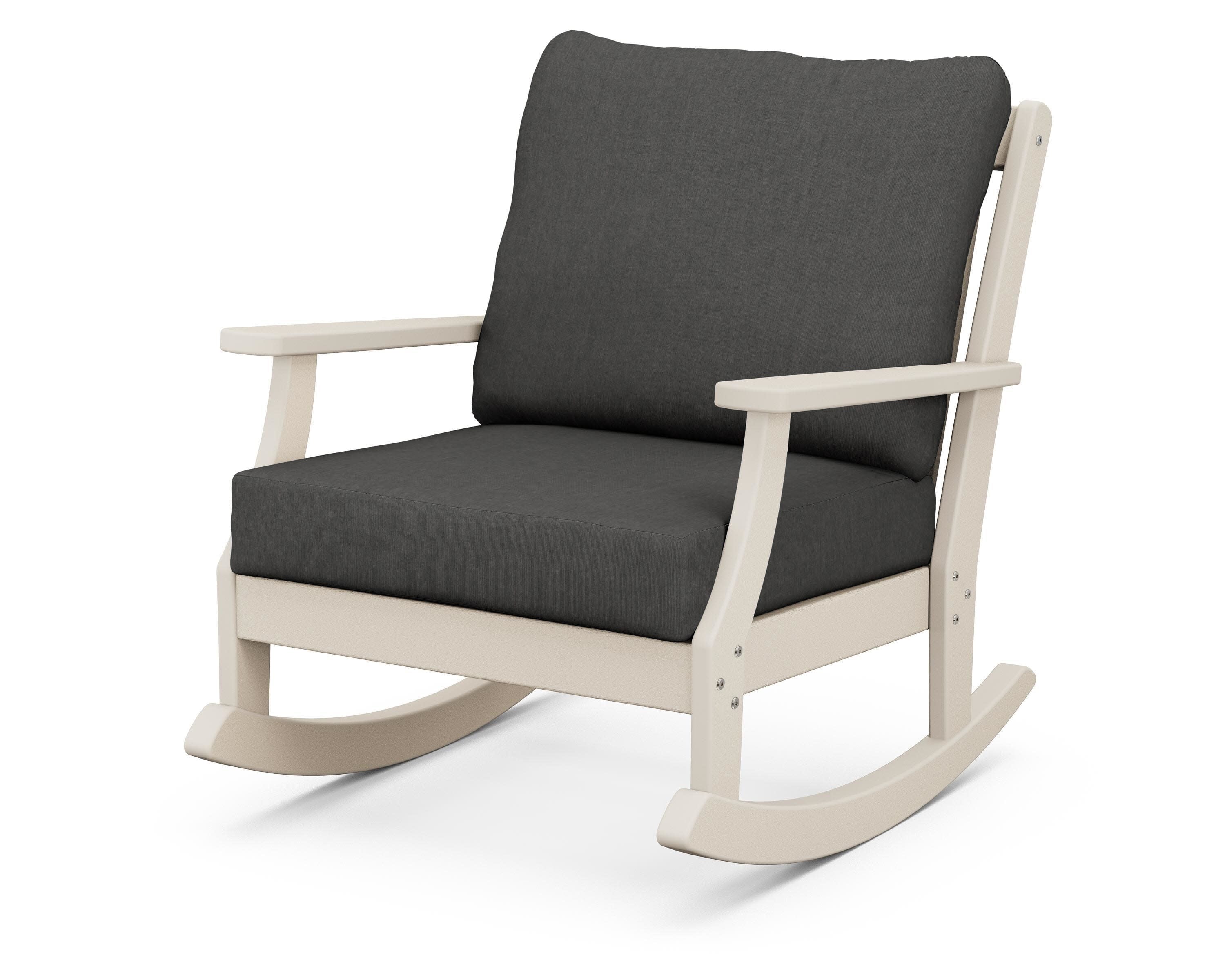 Braxton Deep Seating Rocking Chair in Sand / Spectrum Carbon