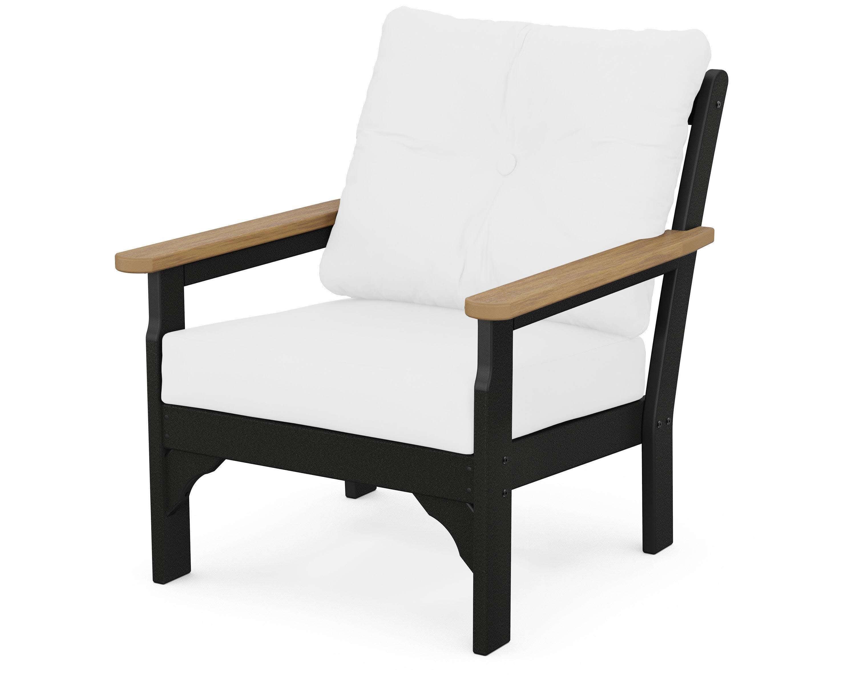 Vineyard Deep Seating Chair in Black / Natural / Natural