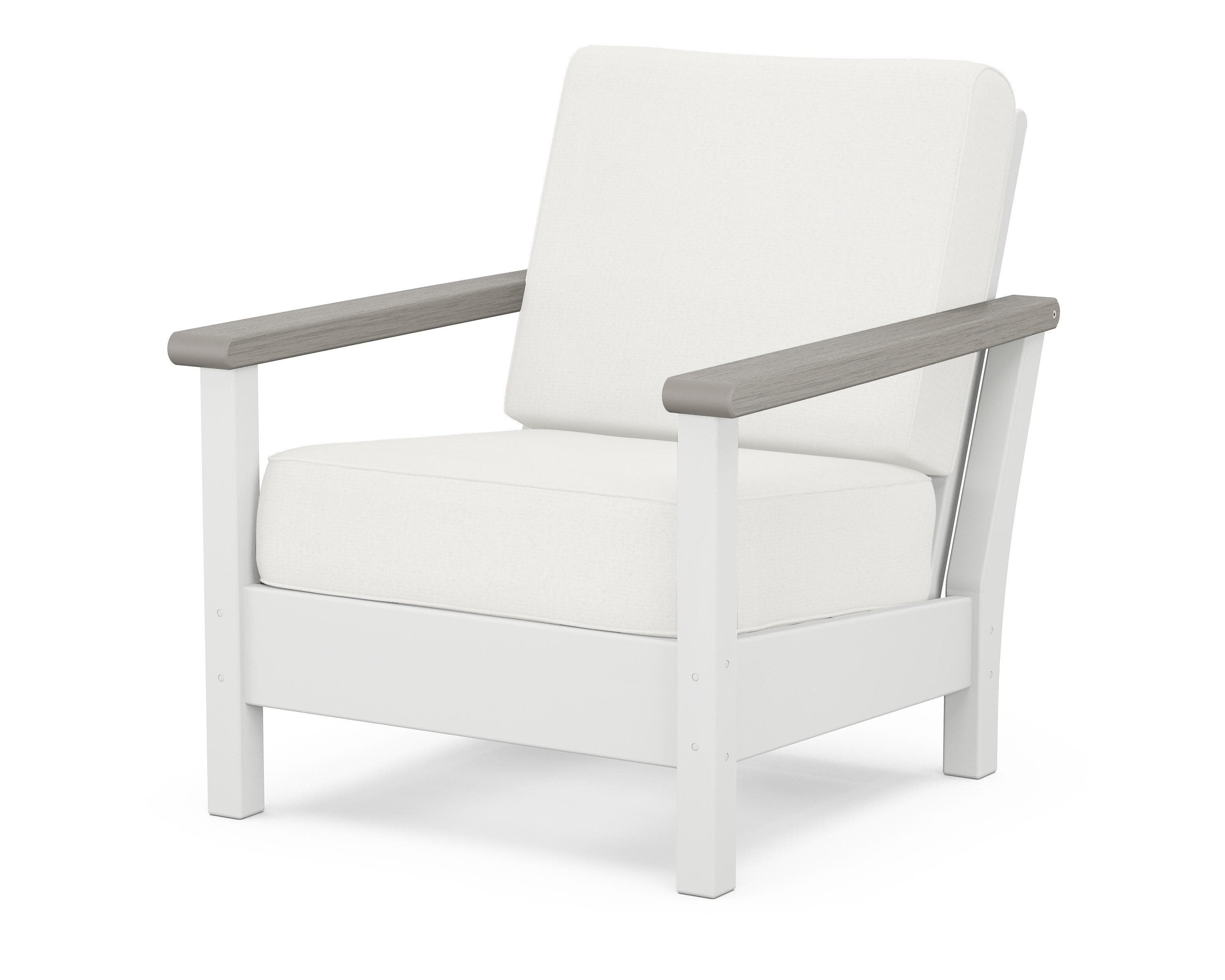 Harbour Deep Seating Chair in White / Driftwood / Natural Linen