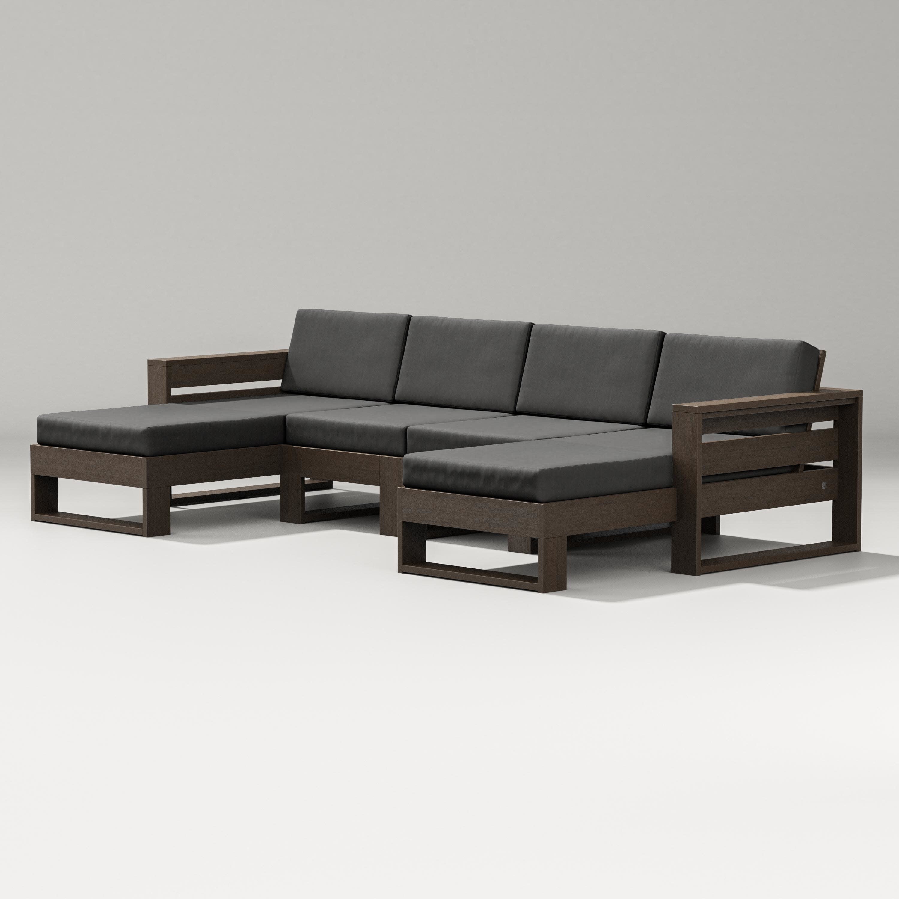 Latitude Double Chaise Sectional in Kona / Spectrum Carbon
