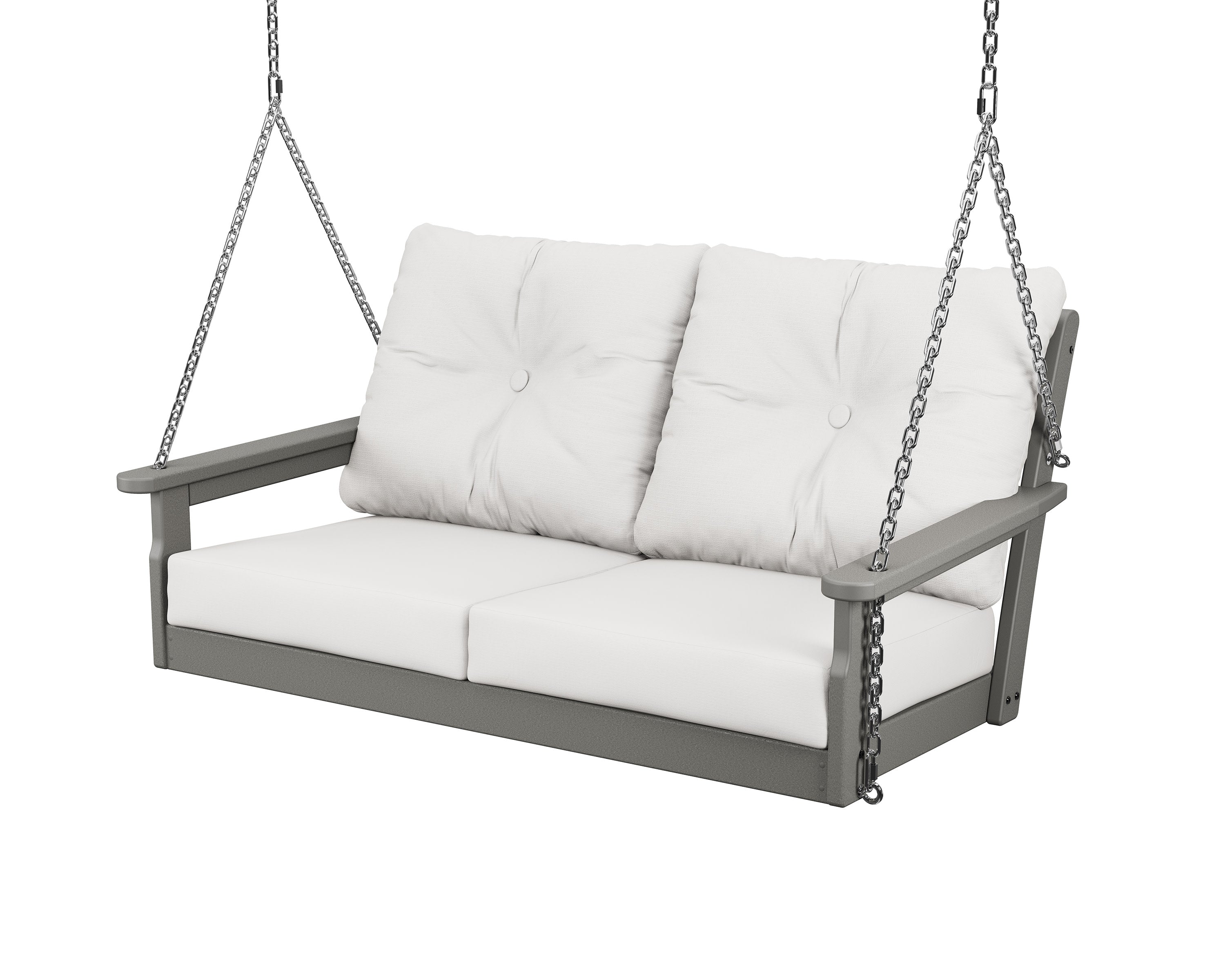 Vineyard Deep Seating Swing in Slate Grey / Natural Linen