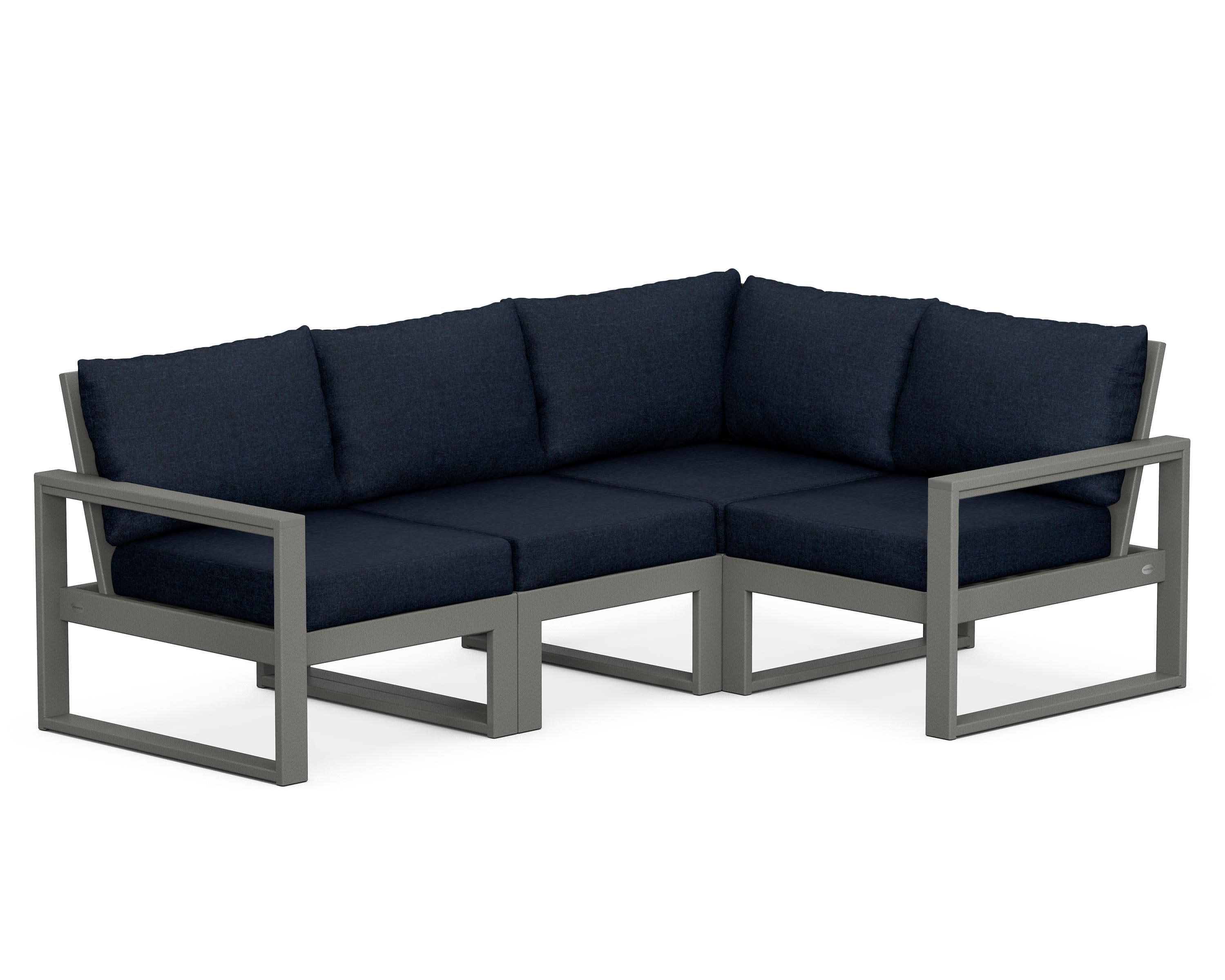EDGE 4-Piece Modular Deep Seating Set in Slate Grey / Marine Indigo