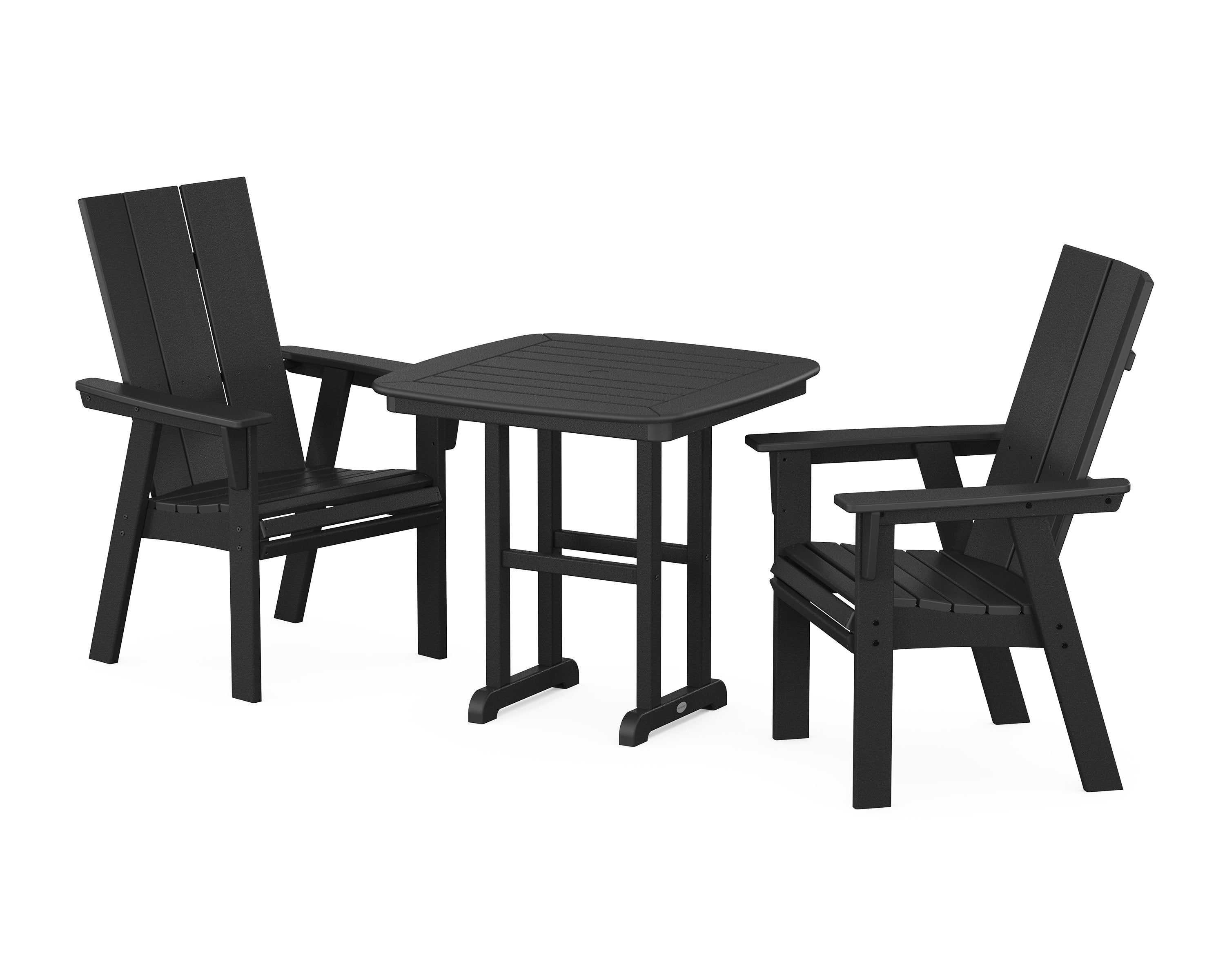 Modern Adirondack 3-Piece Dining Set in Black