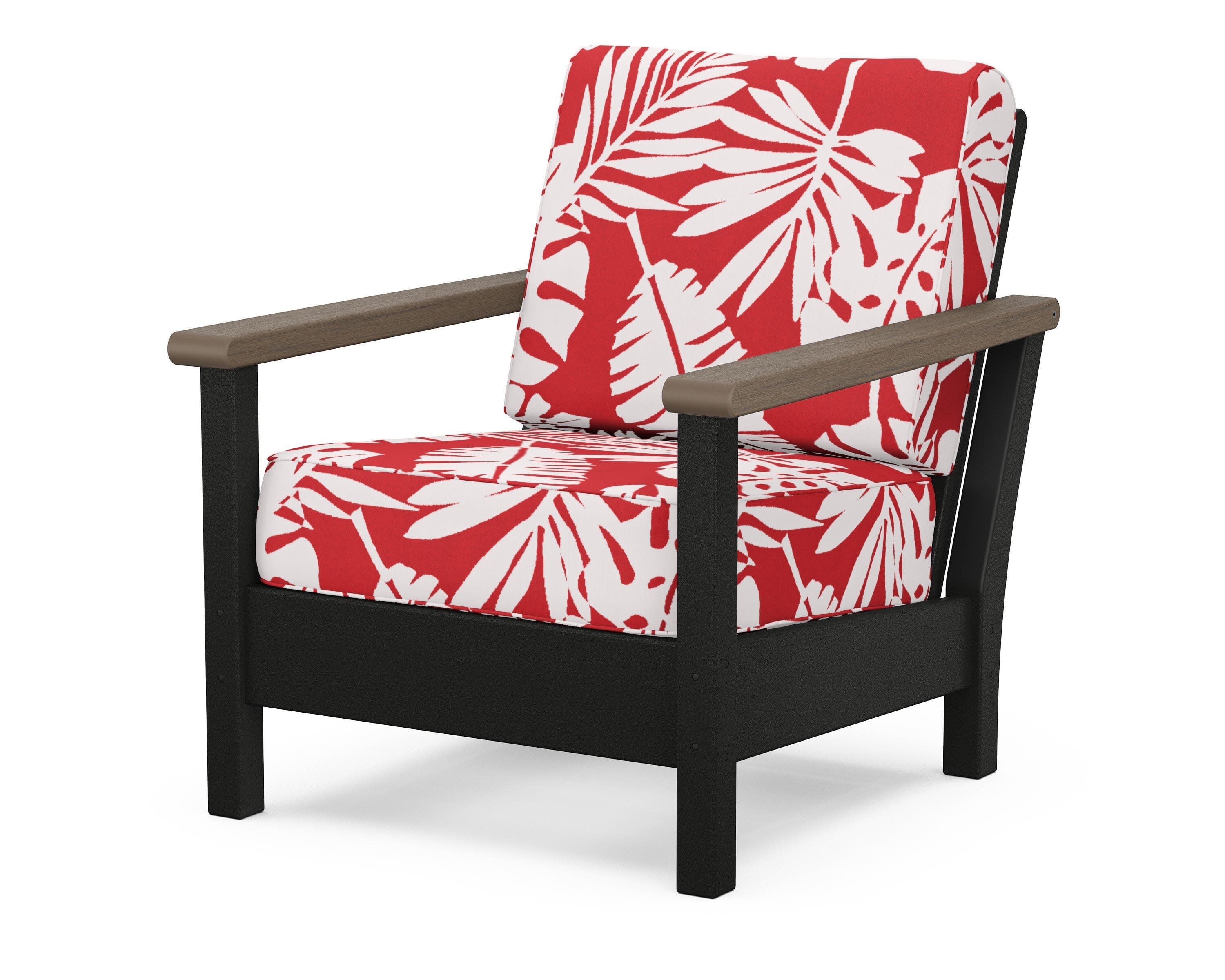 Harbour Deep Seating Chair in Black / Kona / Leaf Crimson