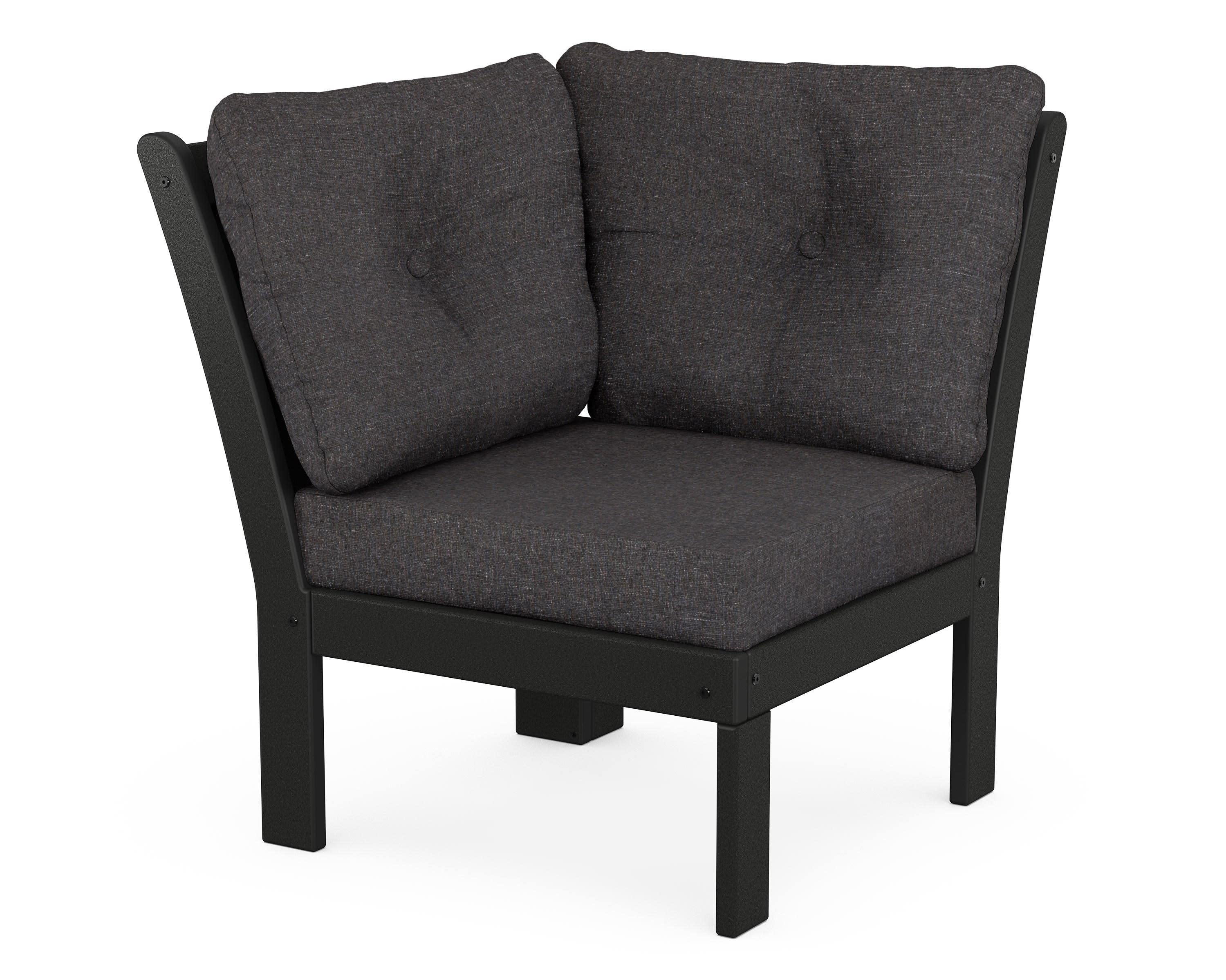 Vineyard Modular Corner Chair in Black / Ash Charcoal