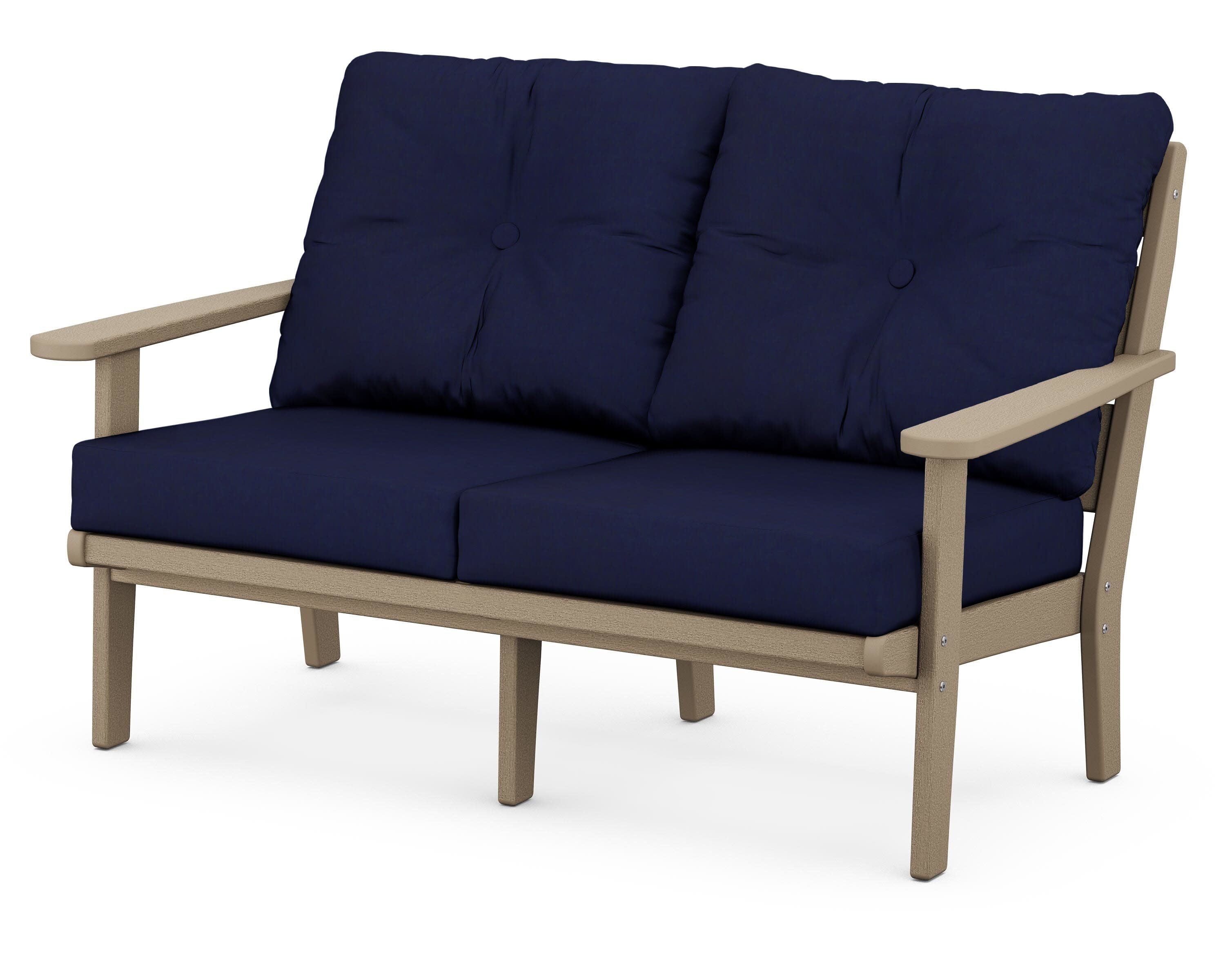 Lakeside Deep Seating Loveseat in Vintage Sahara / Navy