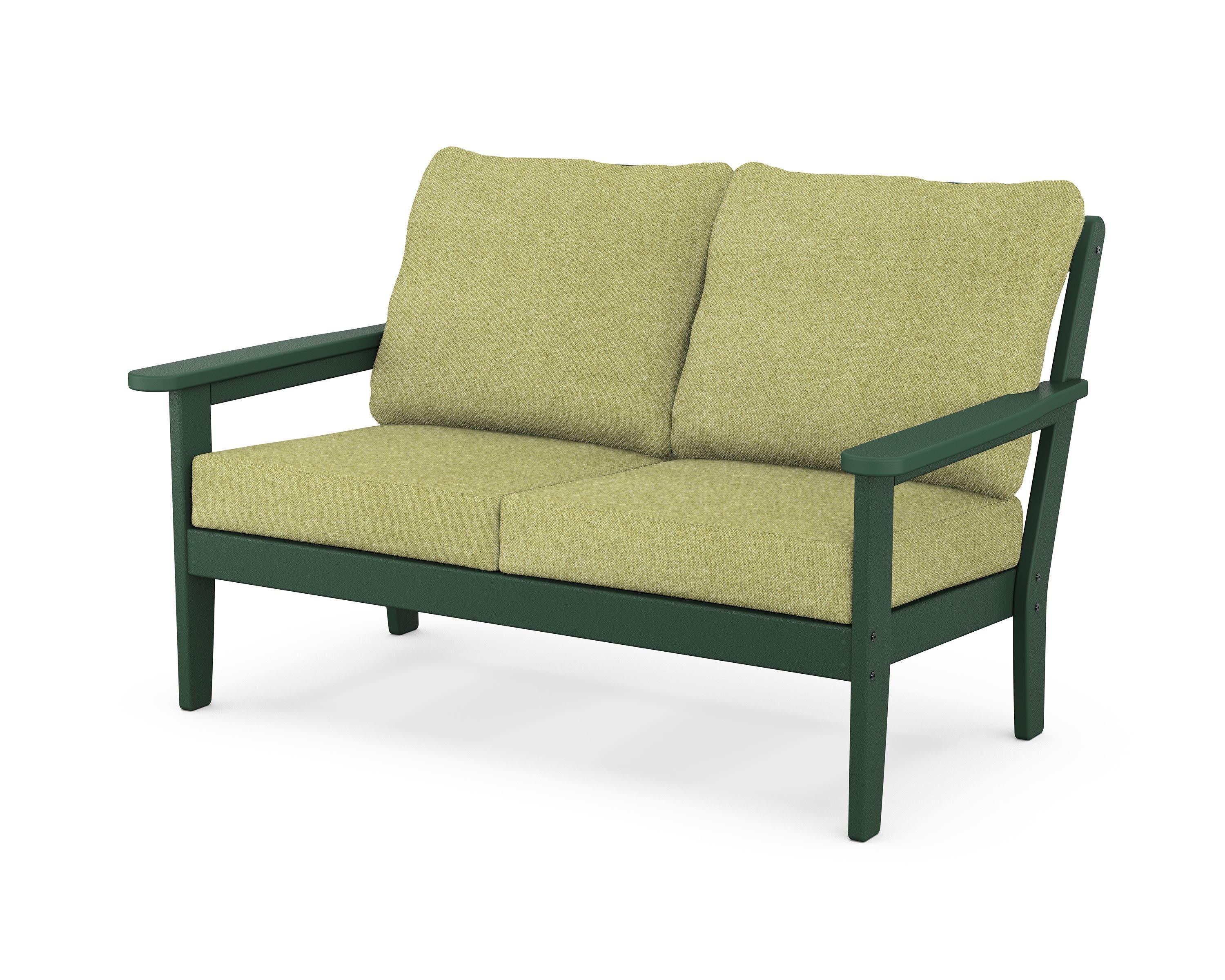 Cottage Deep Seating Loveseat in Green / Chartreuse Boucle