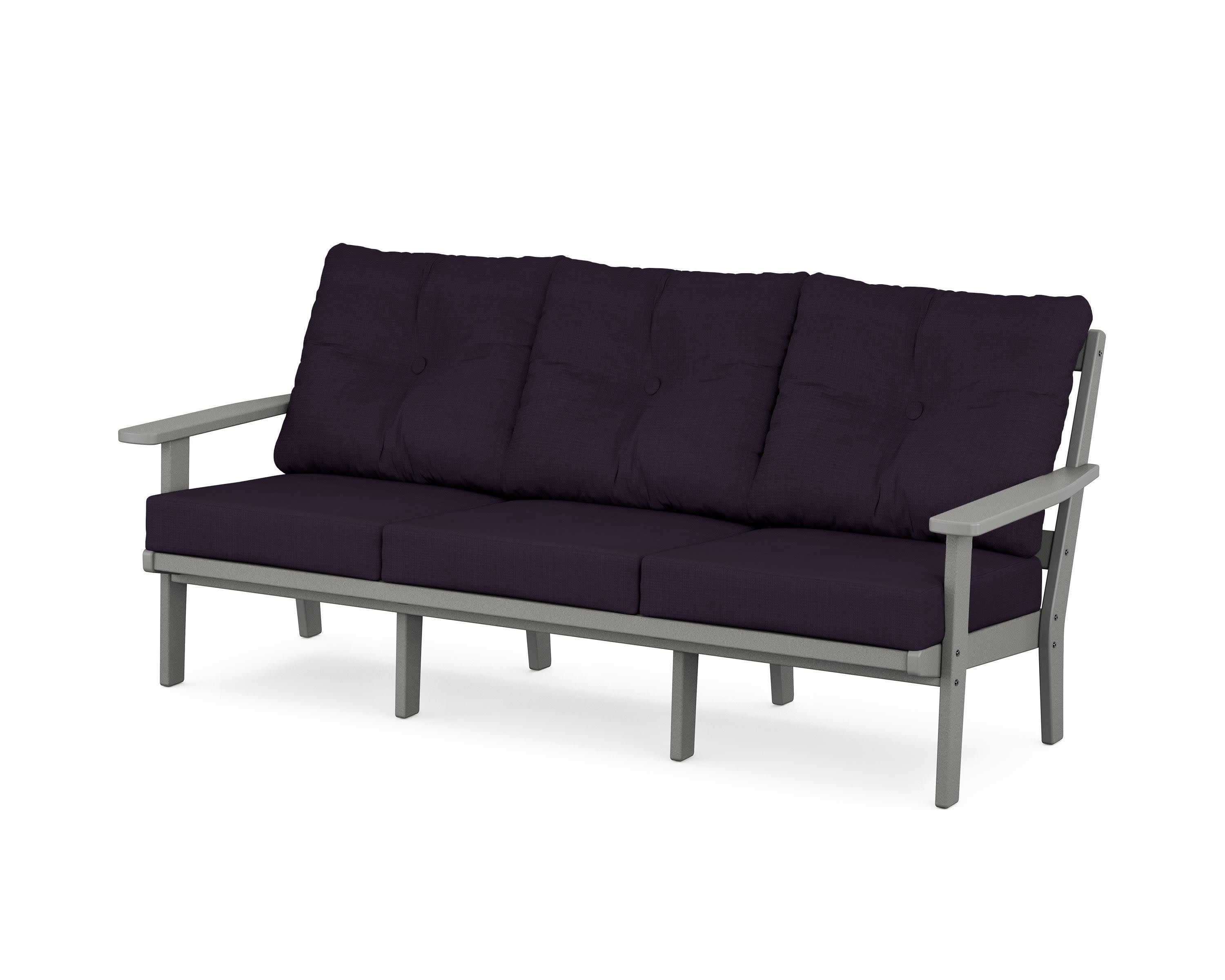 Oxford Deep Seating Sofa in Slate Grey / Navy Linen