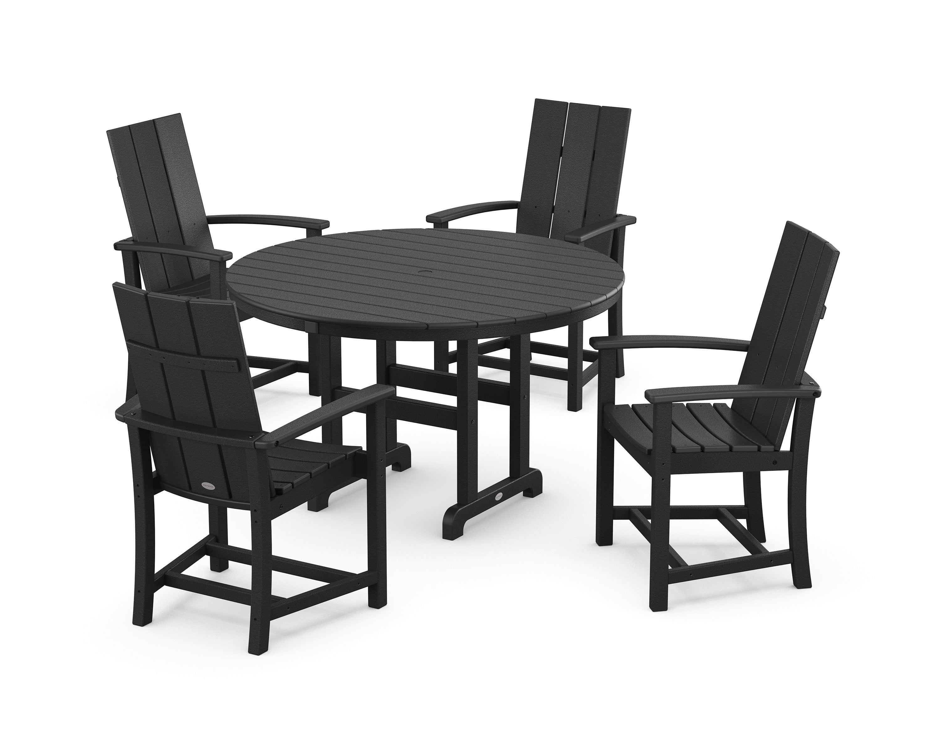 Modern Adirondack 5-Piece Round Farmhouse Dining Set in Black
