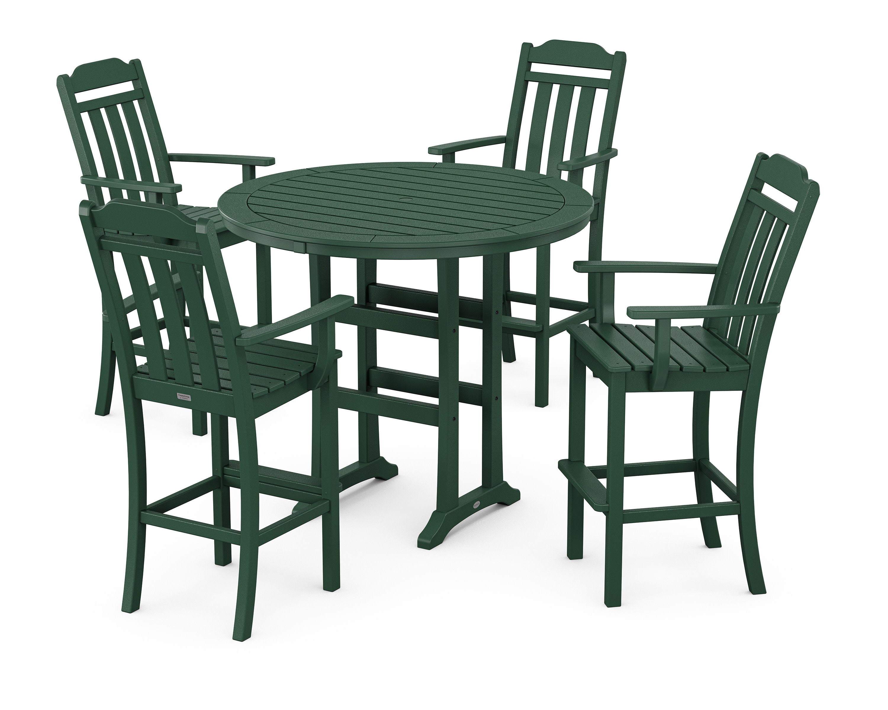 Cottage 5-Piece Round Bar Set in Green