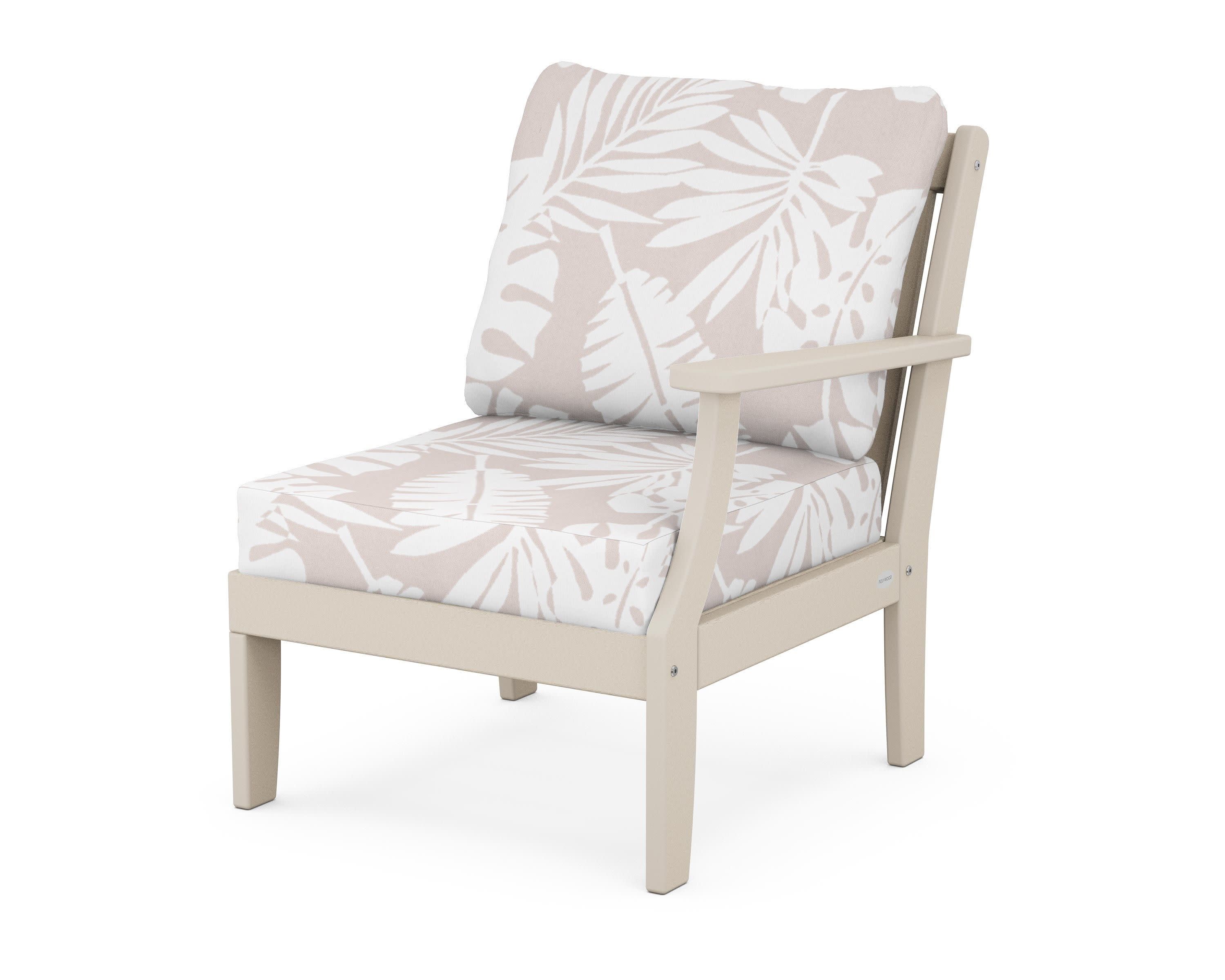 Braxton Modular Right Arm Chair in Sand / Leaf Dune Burlap