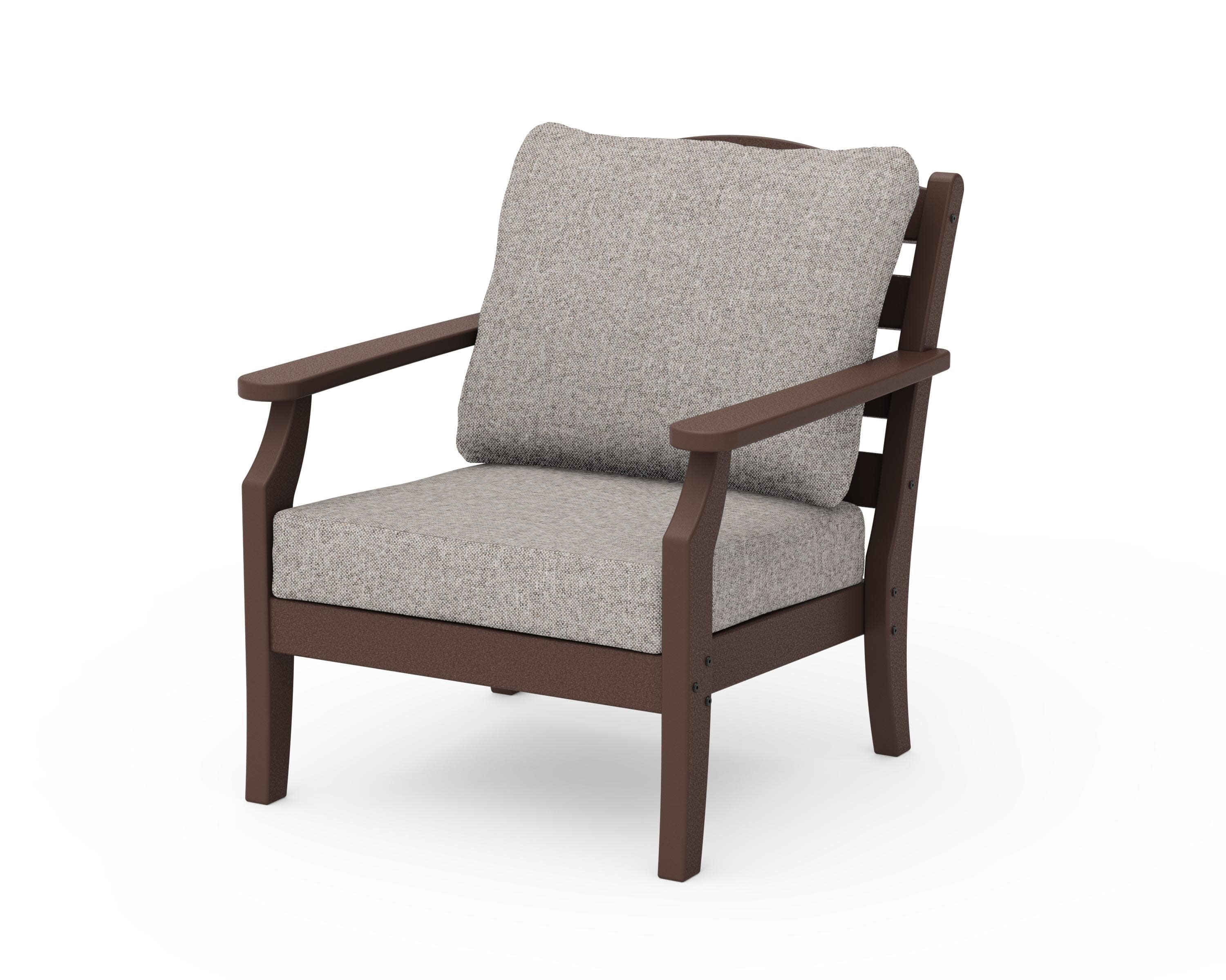 Savannah Deep Seating Chair in Mahogany / Weathered Tweed