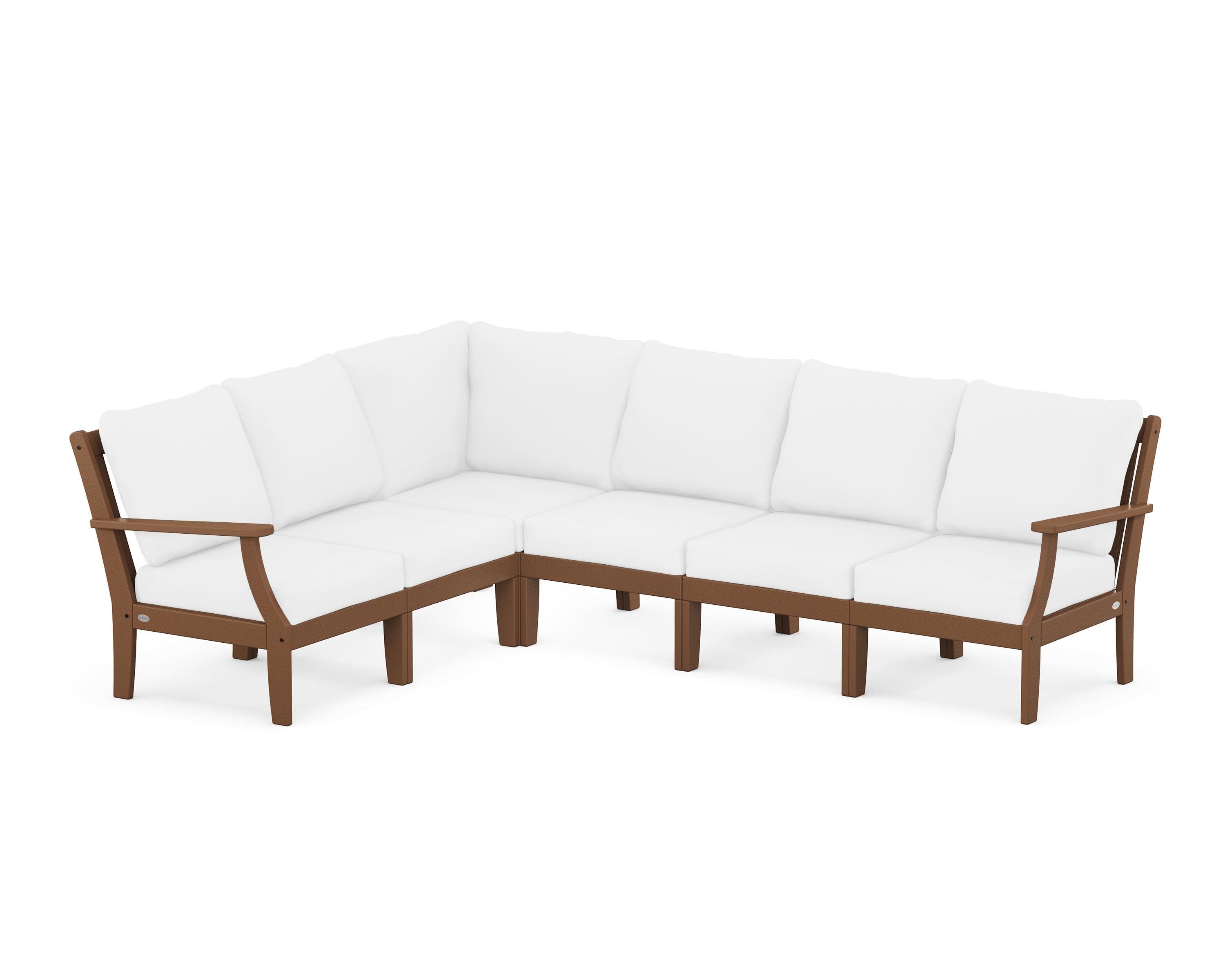 Braxton Modular 6-Piece Deep Seating Set in Teak / Natural