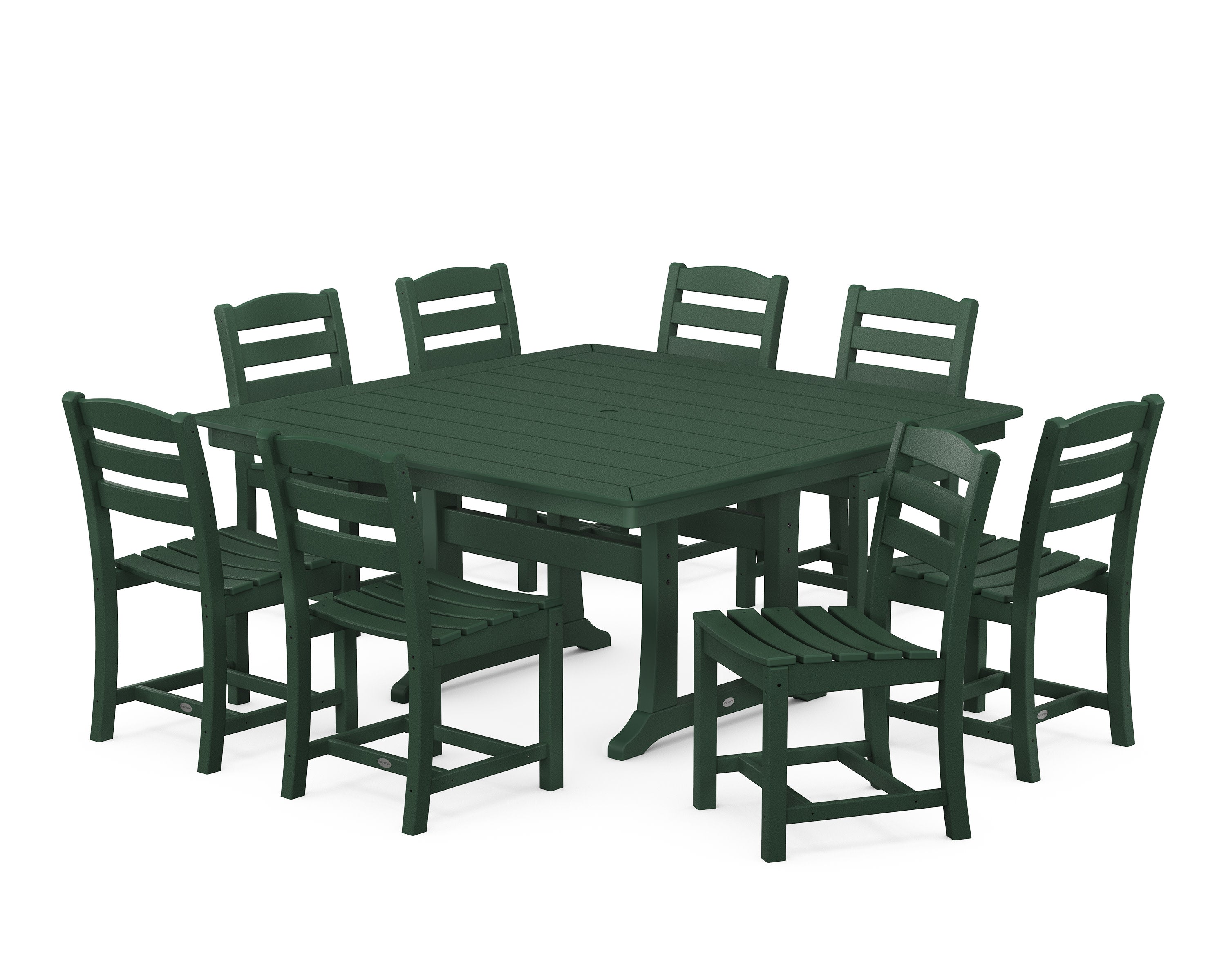 La Casa Caf 9-Piece Nautical Trestle Dining Set in Green