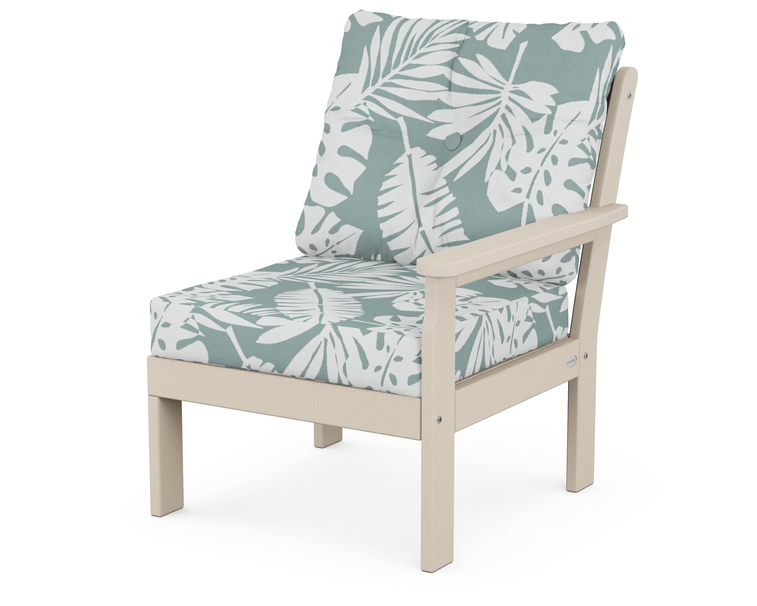 Vineyard Modular Right Arm Chair in Sand / Leaf Glacier Spa
